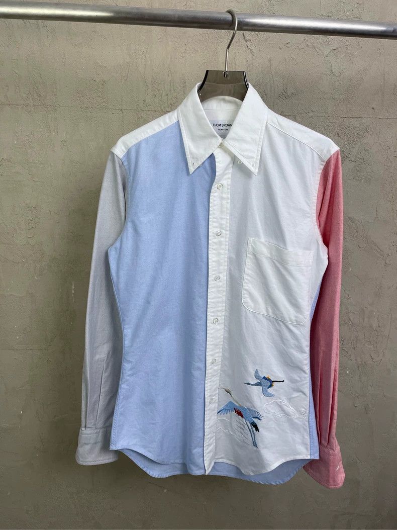 Thom Browne Thom browne Blue, white and red color matching show embroid Size US XS / EU 42 / 0 - 1 Thumbnail