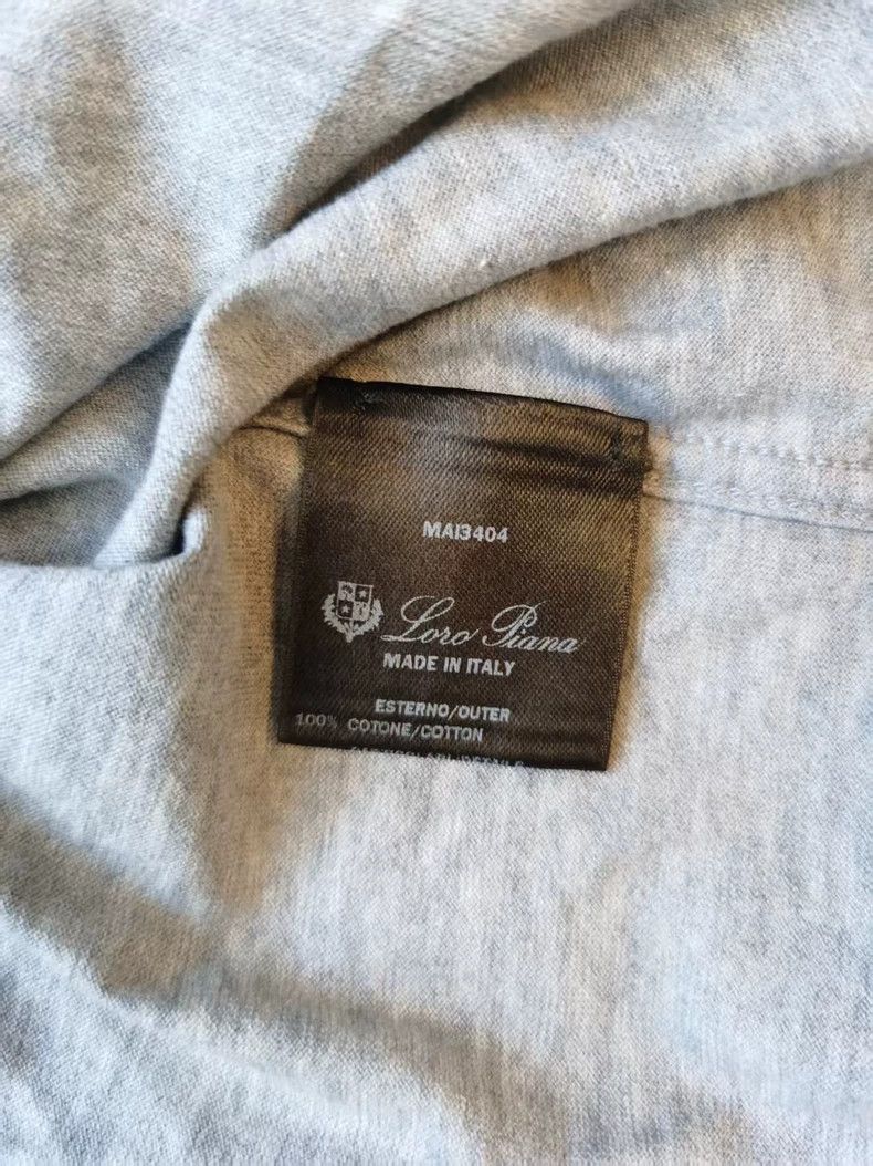 Loro Piana LORO PIANA A light gray short-sleeved T-shirt for women Size L / US 10 / IT 46 - 6 Thumbnail