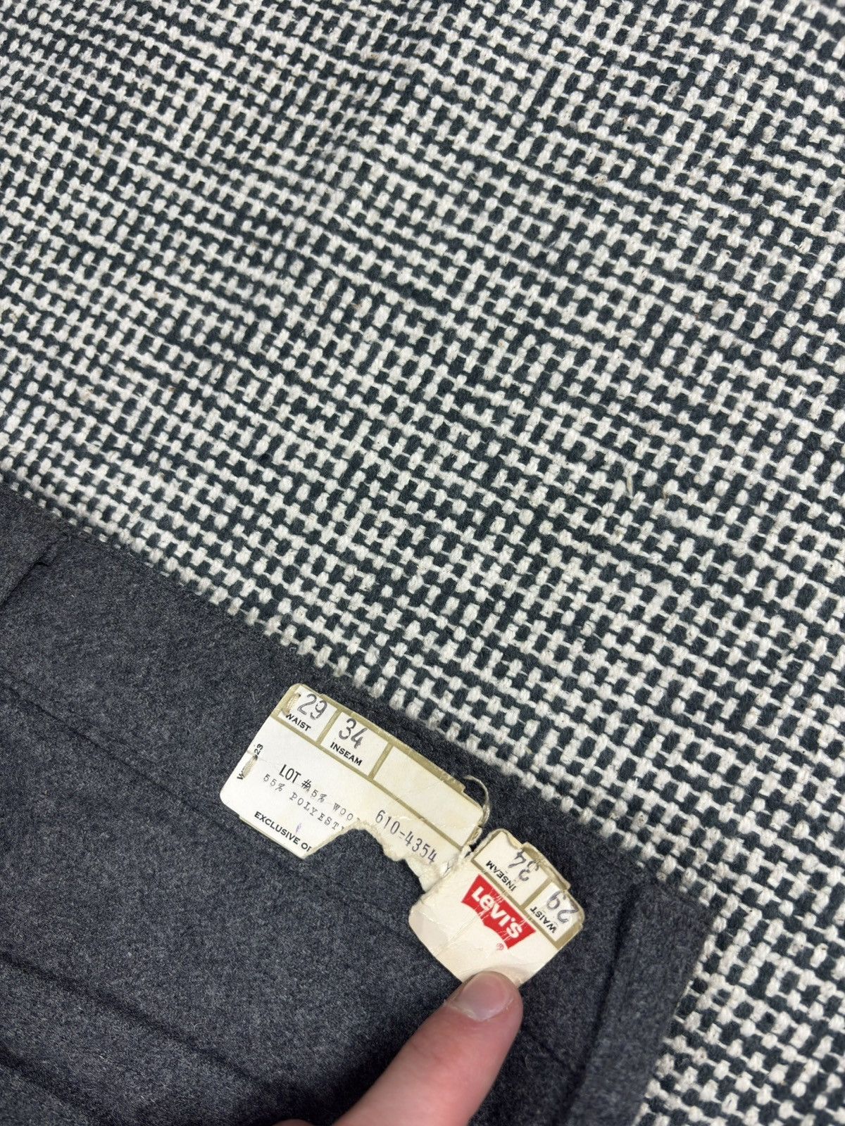 Levi's 60s big E Levi’s gray wool flares vintage hippie rare Size US 29 - 7 Thumbnail