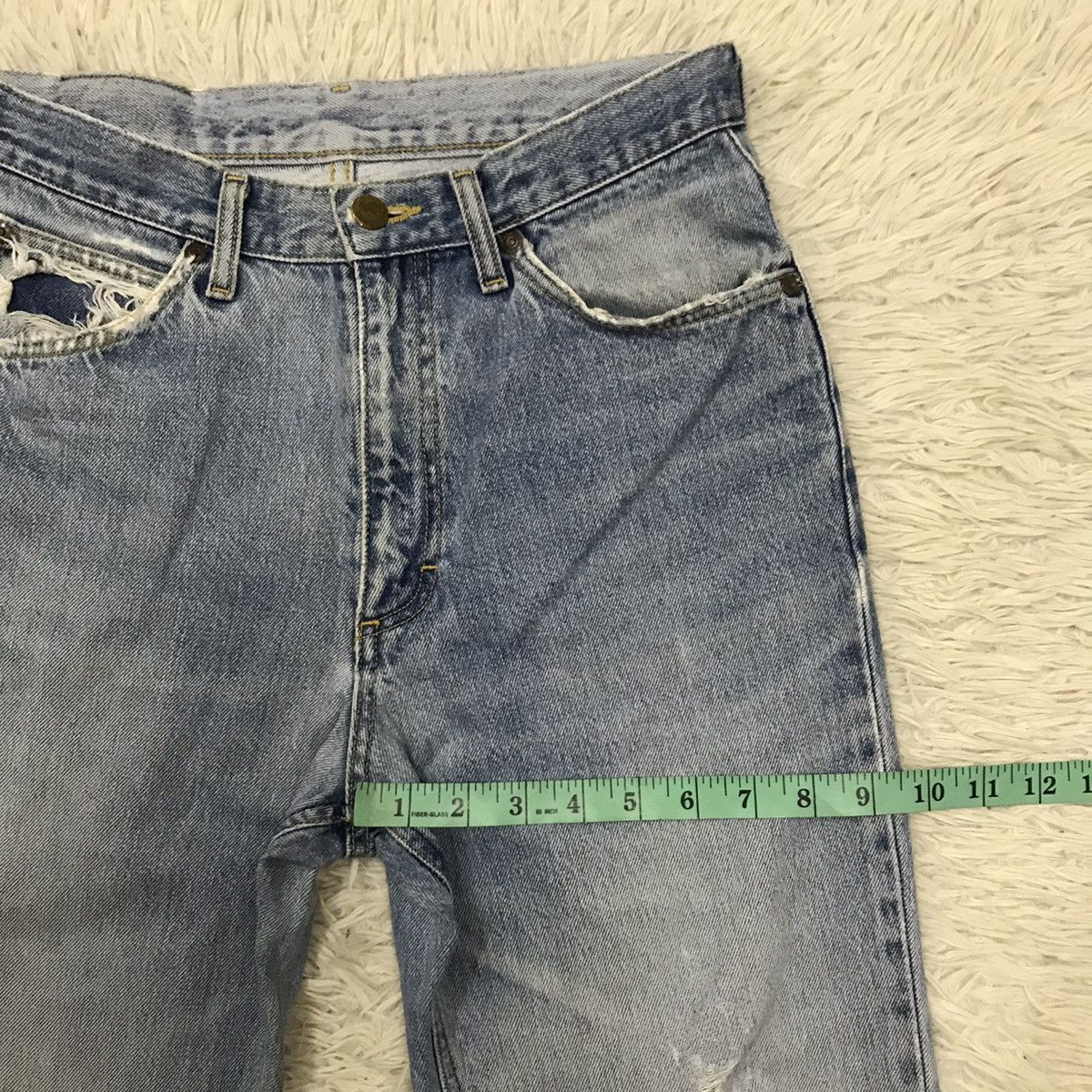 Lee Vintage Lee Straight Cut Distressed DenimJeans Size US 27 - 20 Thumbnail