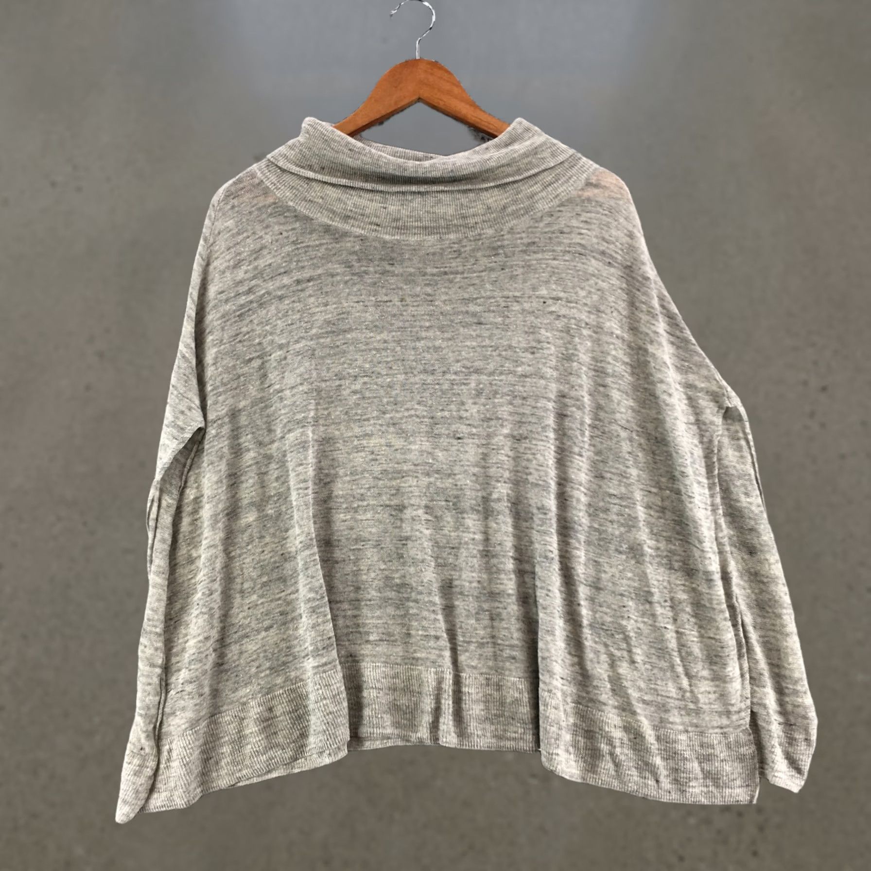 Talbots Talbots Sweater Womens S Gray Linen Blend Turtleneck Long Sleeve Pullover Size S / US 4 / IT 40 - 1 Thumbnail