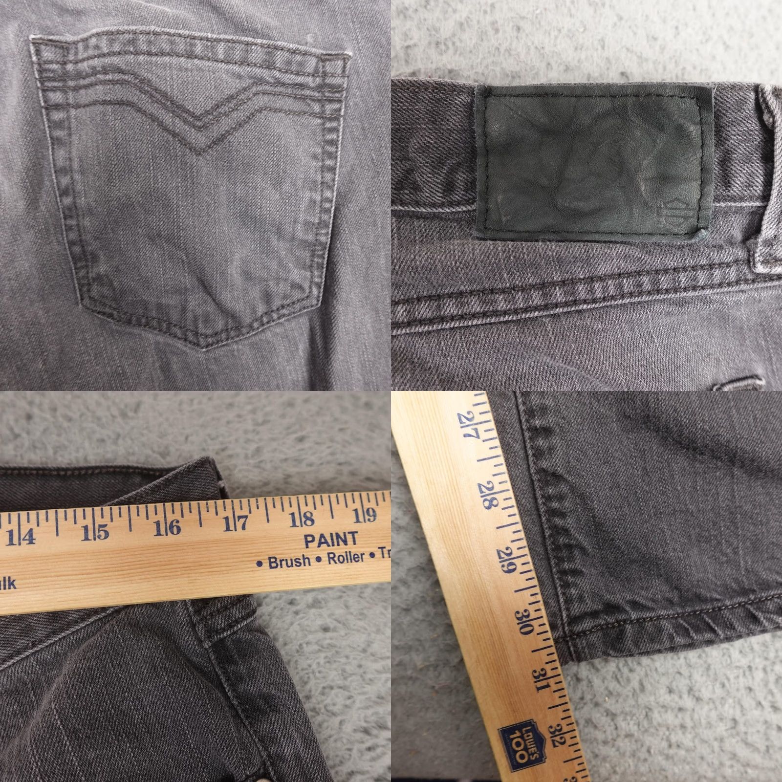 Harley Davidson Harley-Davidson Jeans Mens Black Denim Straight Leg Faded Distressed Pants 34x31 Logo Biker Motorcycle Size US 34 / EU 50 - 8 Thumbnail