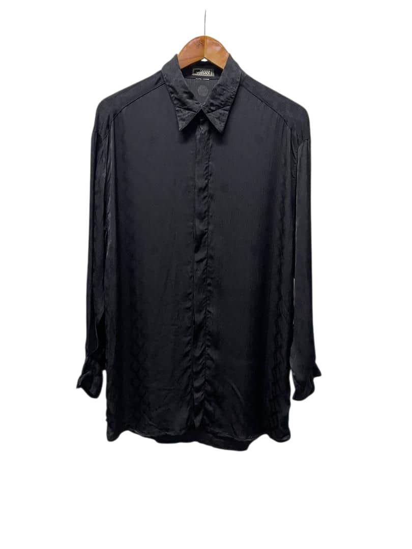 Versace GIANNI VERSACE Black Silk Hidden Long Sleeve Size US M / EU 48-50 / 2 - 3 Thumbnail