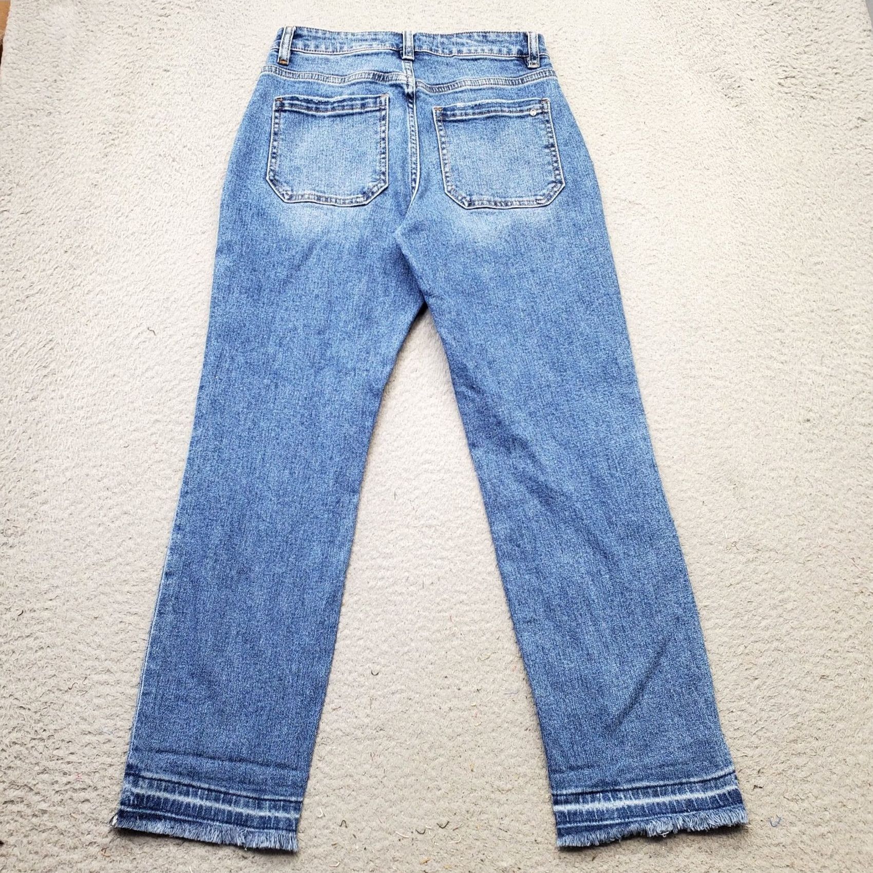 Vintage Mica Jeans Womens Size 24 Blue Flat Front High Waisted Straight Leg Den​im - Los Angeles - 5-Pocket - Regular Fit Size 42" / US 20 - 2 Thumbnail