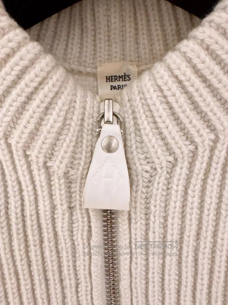 Hermes Hermes Light Beige Wool + Cashmere Knit Cardigan Size XS / US 0-2 / IT 36-38 - 4 Thumbnail