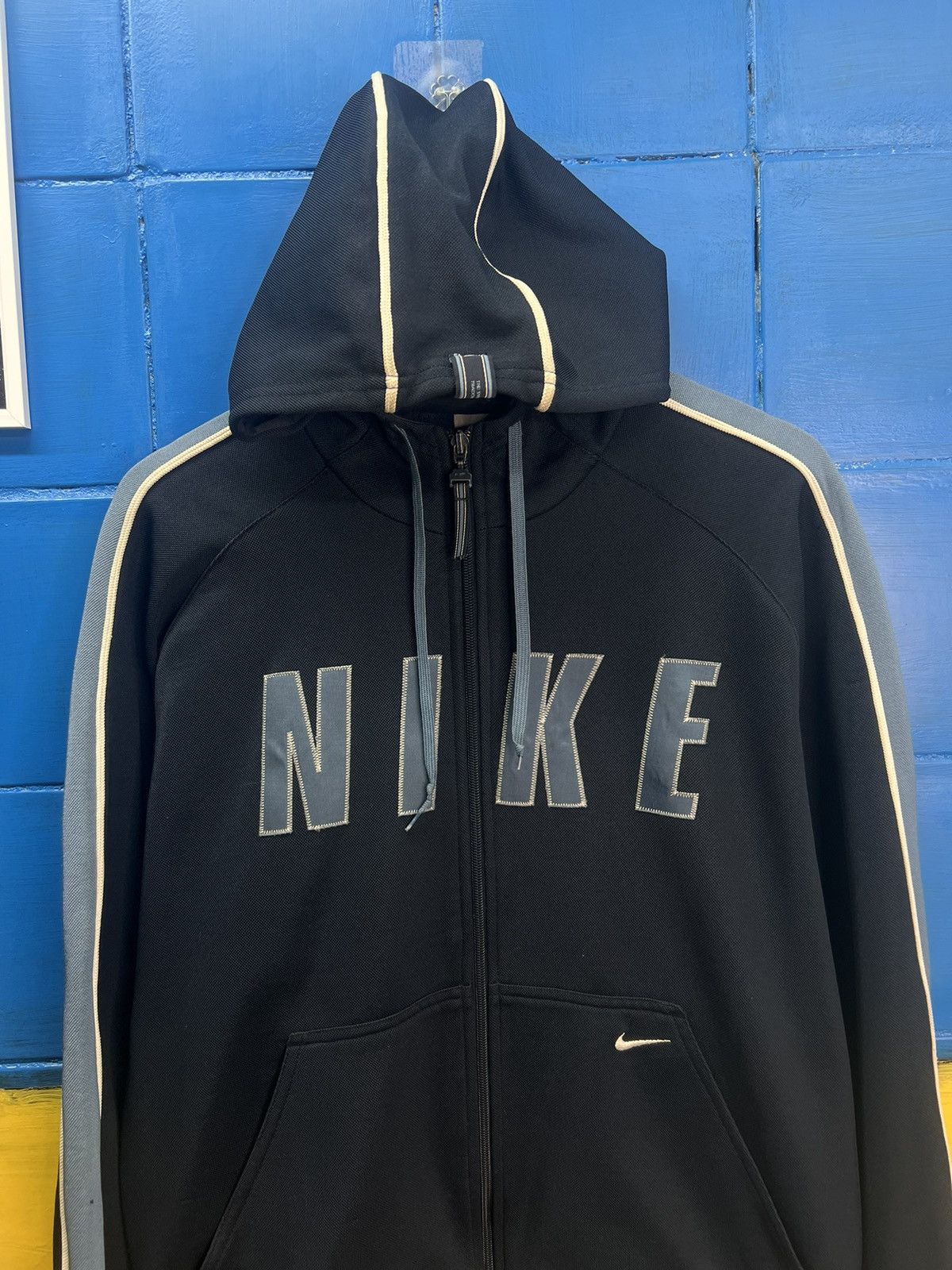 Nike × Vintage Nike Vintage Zip Hoodie Big Logo Swoosh Size US M / EU 48-50 / 2 - 2 Thumbnail