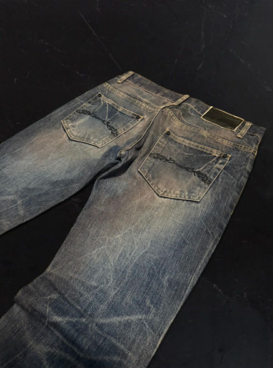 Japanese Brand Midas9 Blood wash denim Size US 31 - 7 Thumbnail