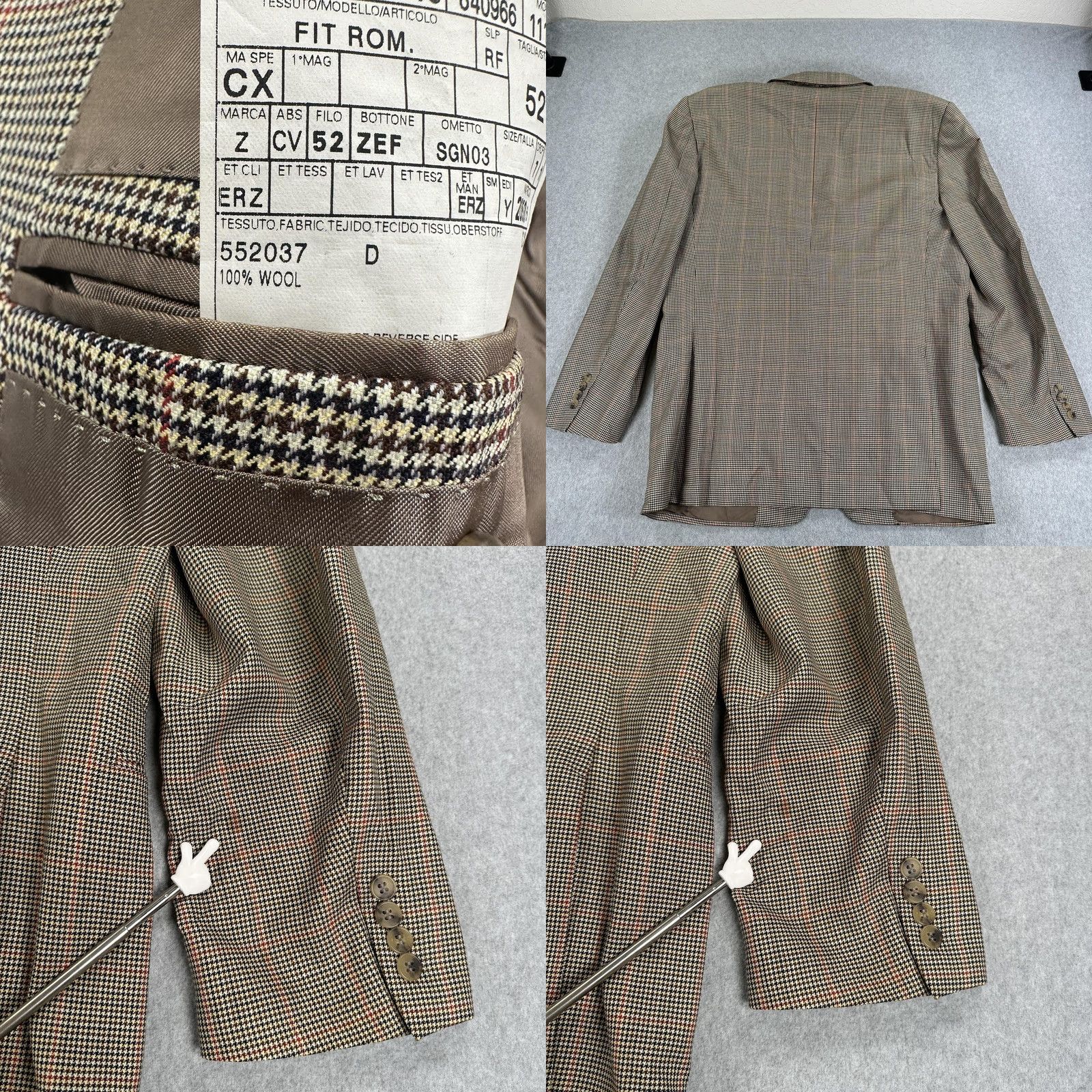 Ermenegildo Zegna VINTAGE Ermenegildo Zegna Blazer Sport Coat Mens 52 Brown Plaid Wool Tweed Fit Rom Size 52R - 9 Thumbnail