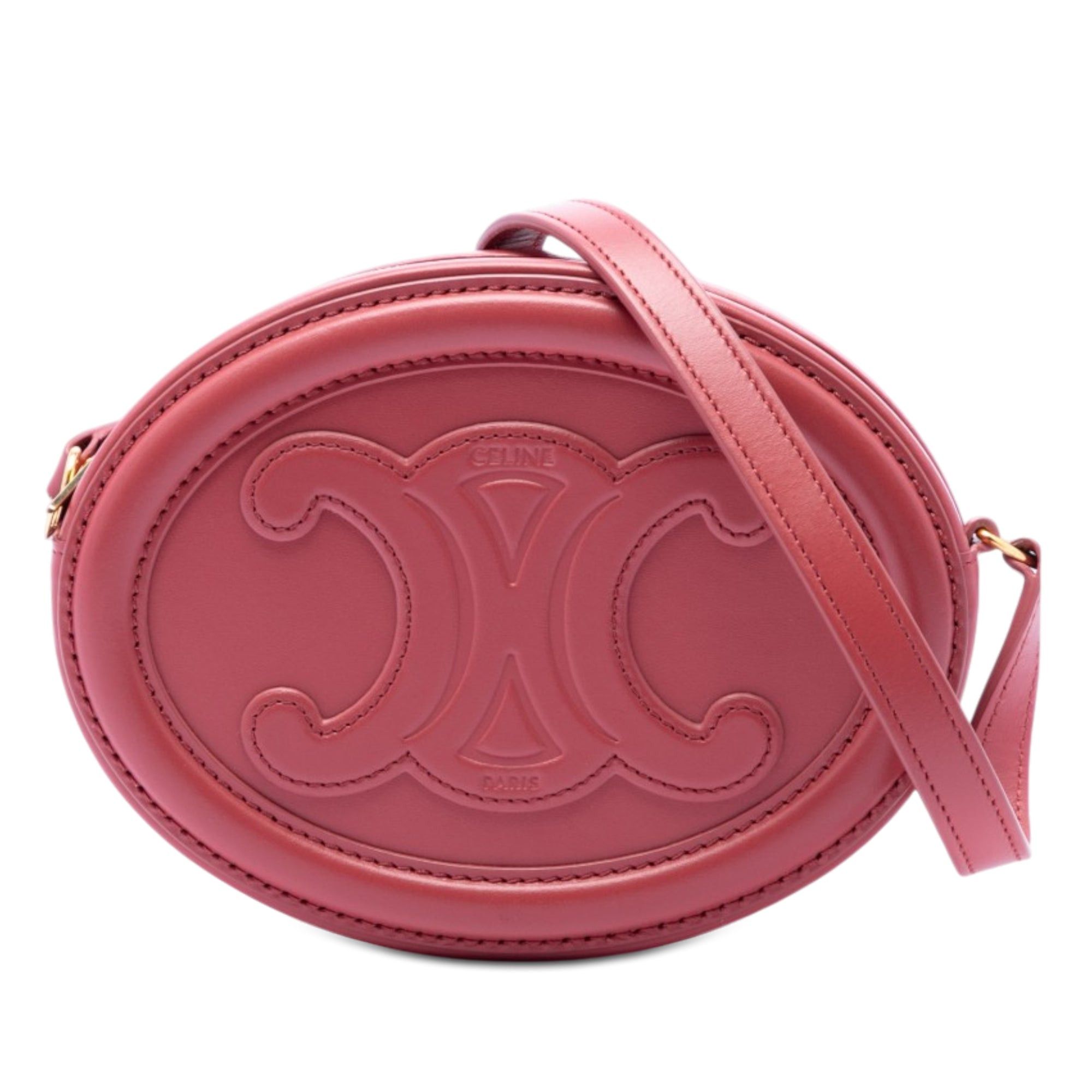 Celine Small Calfskin Cuir Triomphe Oval Crossbody Size ONE SIZE - 1 Thumbnail