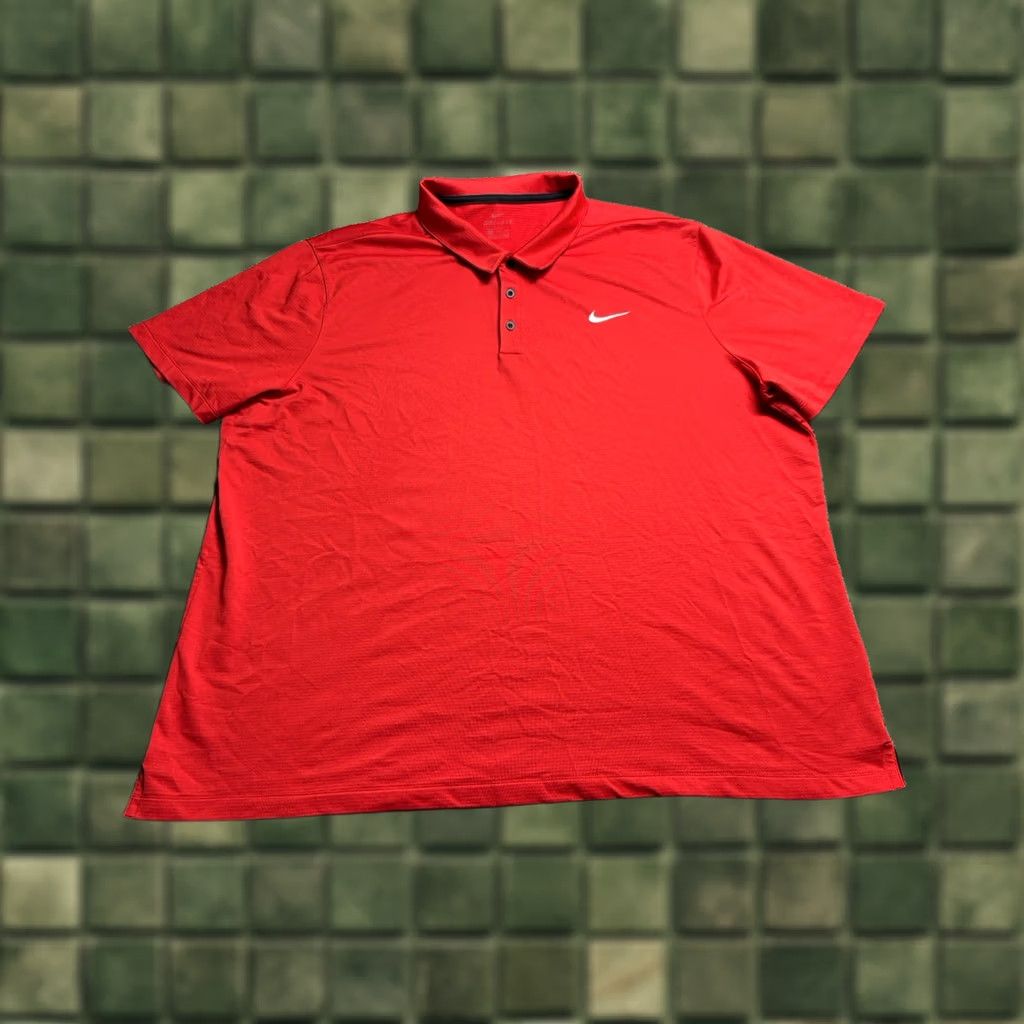 Nike Nike Polo Shirt Mens 3XL Red Dri-FIT Solid Golf Casual Top Size US XXL / EU 58 / 5 - 1 Thumbnail