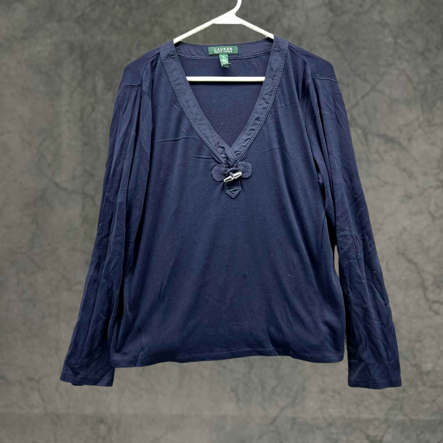 Ralph Lauren Lauren Ralph Lauren Sweater Women Extra Large Blue Navy Long Sleeve Toggle - Vintage Size XL / US 12-14 / IT 48-50 - 1 Thumbnail