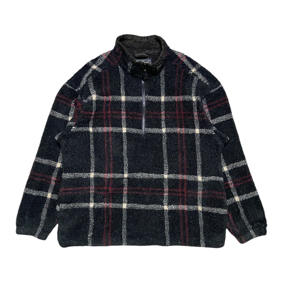 Eddie Bauer × Vintage Vintage Eddie Bauer Checker Oversized Fleece Jacket Size US M / EU 48-50 / 2 - 1 Thumbnail