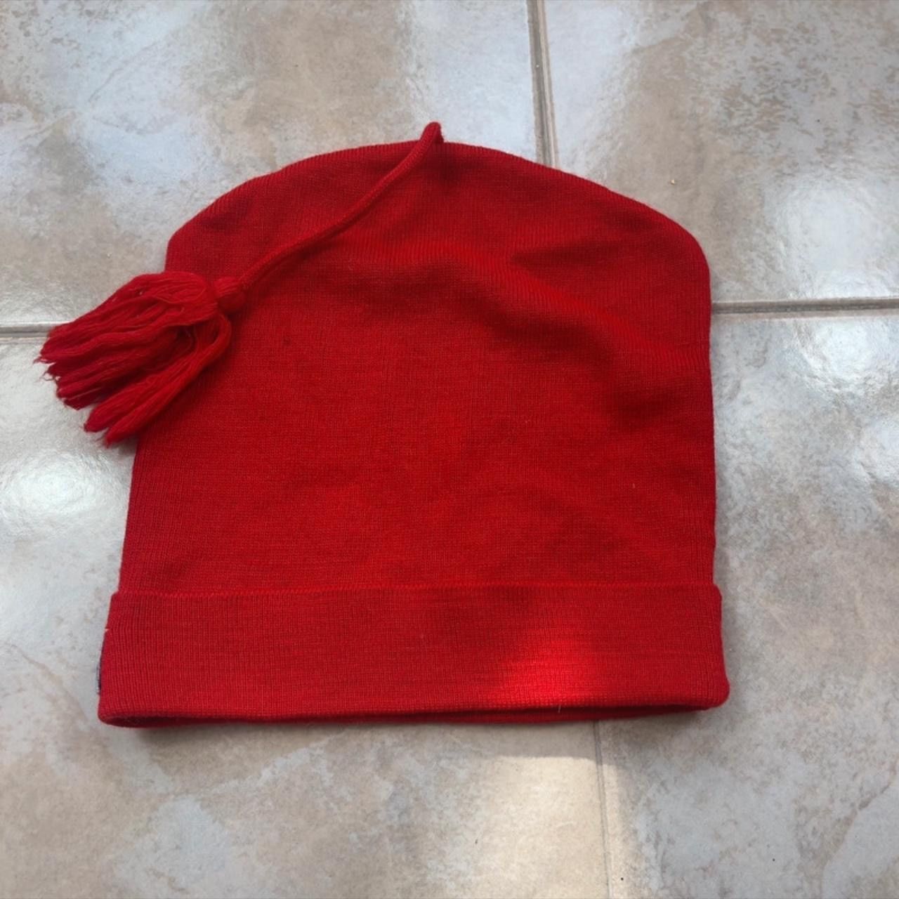 Vintage Vintage Italian Beanie Hat Tassle On Top Red Wool Acrylic Size ONE SIZE - 8 Thumbnail