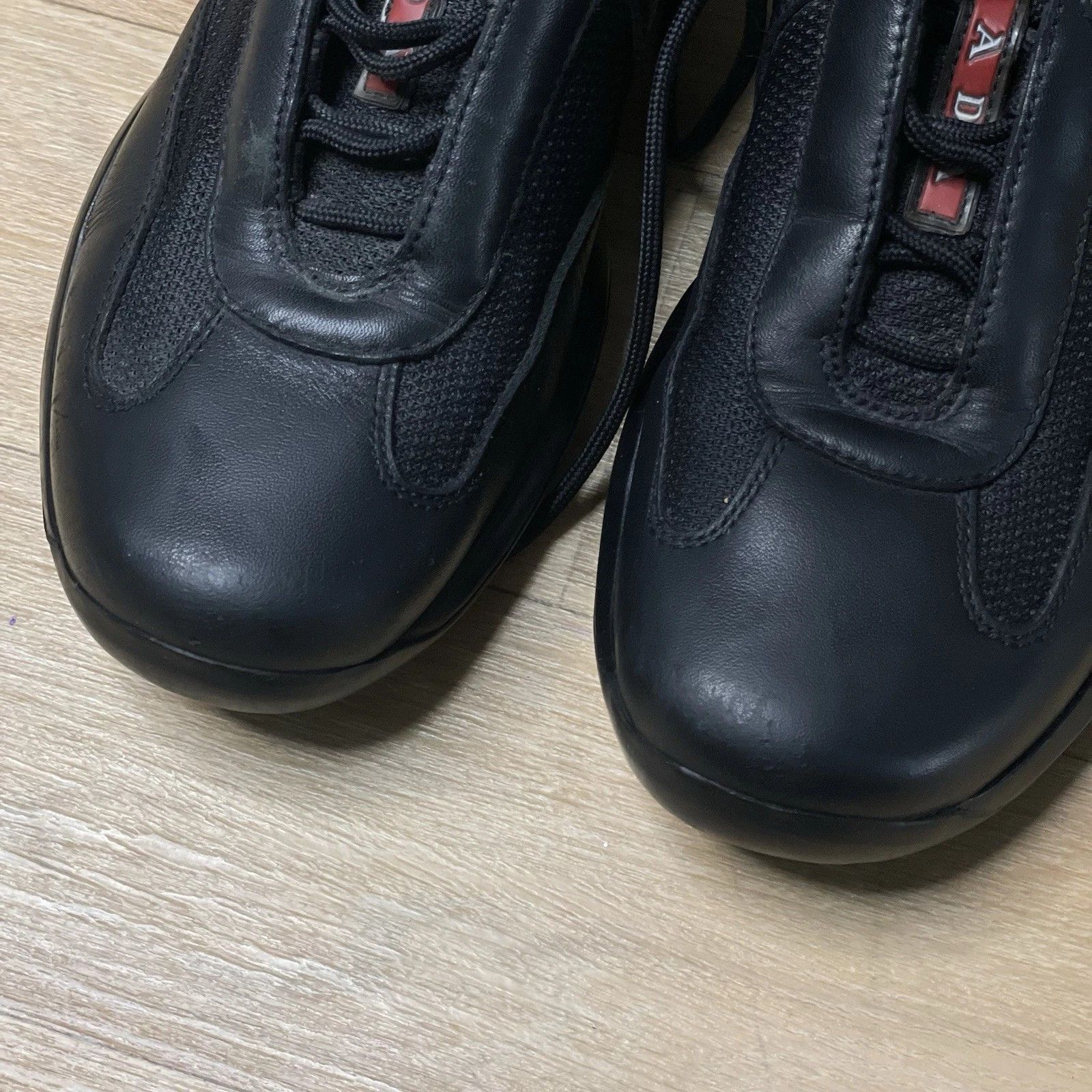 Prada Prada America's Cup Sneakers Linea Rossa Black Leather Mesh Size US 7.5 / IT 37.5 - 6 Thumbnail