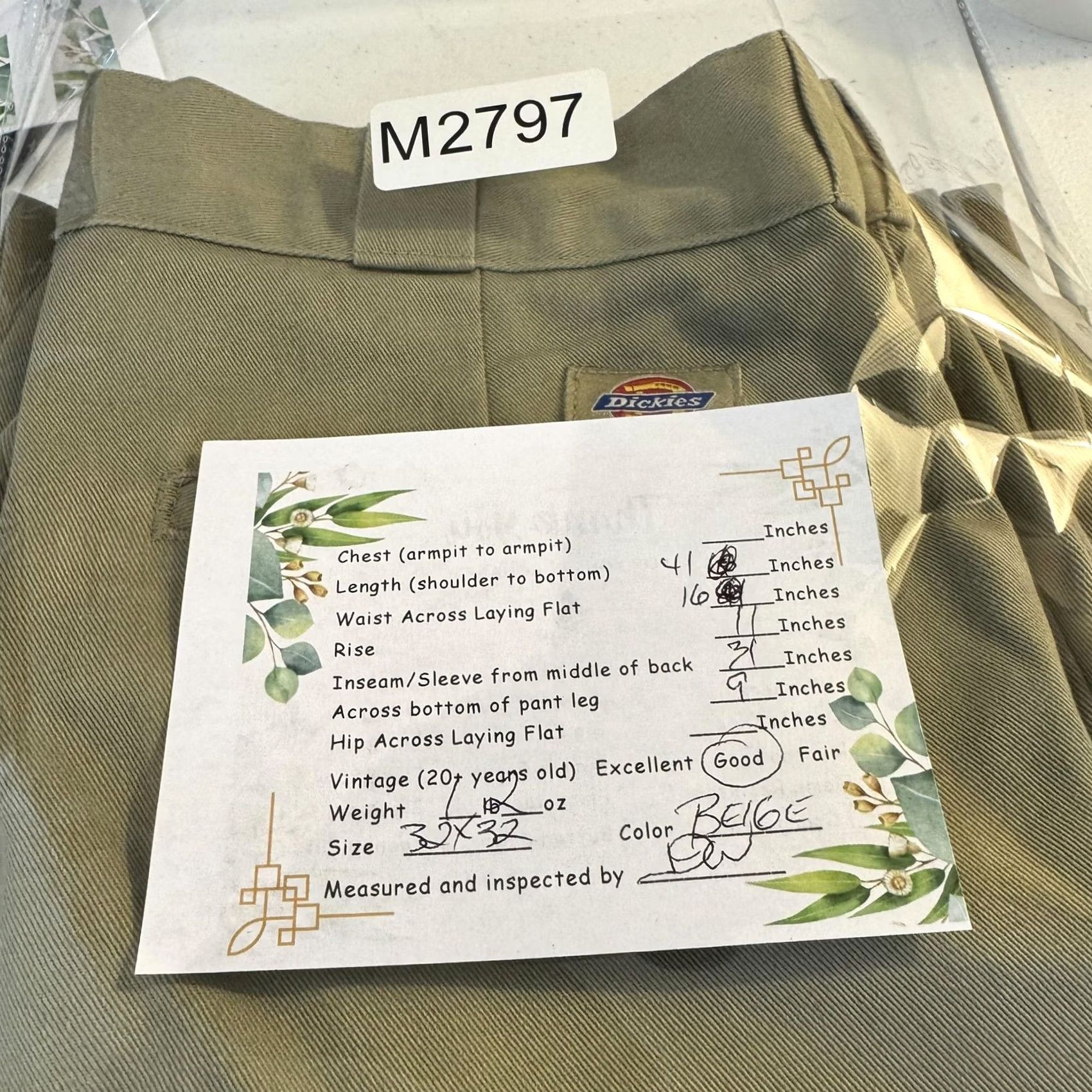 Dickies Dickies 874 Original Fit Pants Mens 30x32 Khaki Work Twill Straight Leg 874KH Size US 30 / EU 46 - 8 Thumbnail