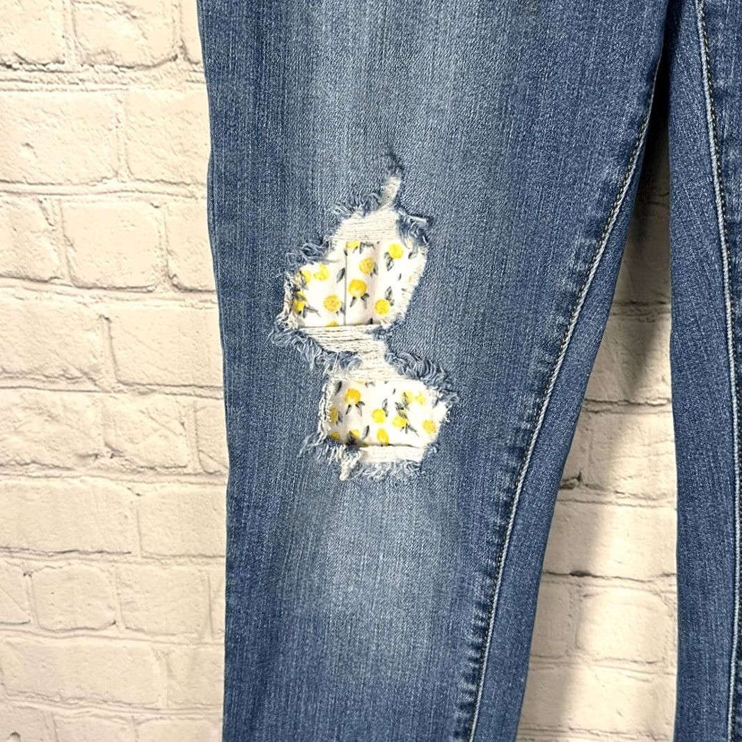 Vintage Judy Blue Jeans Women Skinny High Waist 88233 7 Juniors Blue Lemon Patch Style 88233 Boys Girls Size 28" / US 6 / IT 42 - 4 Thumbnail