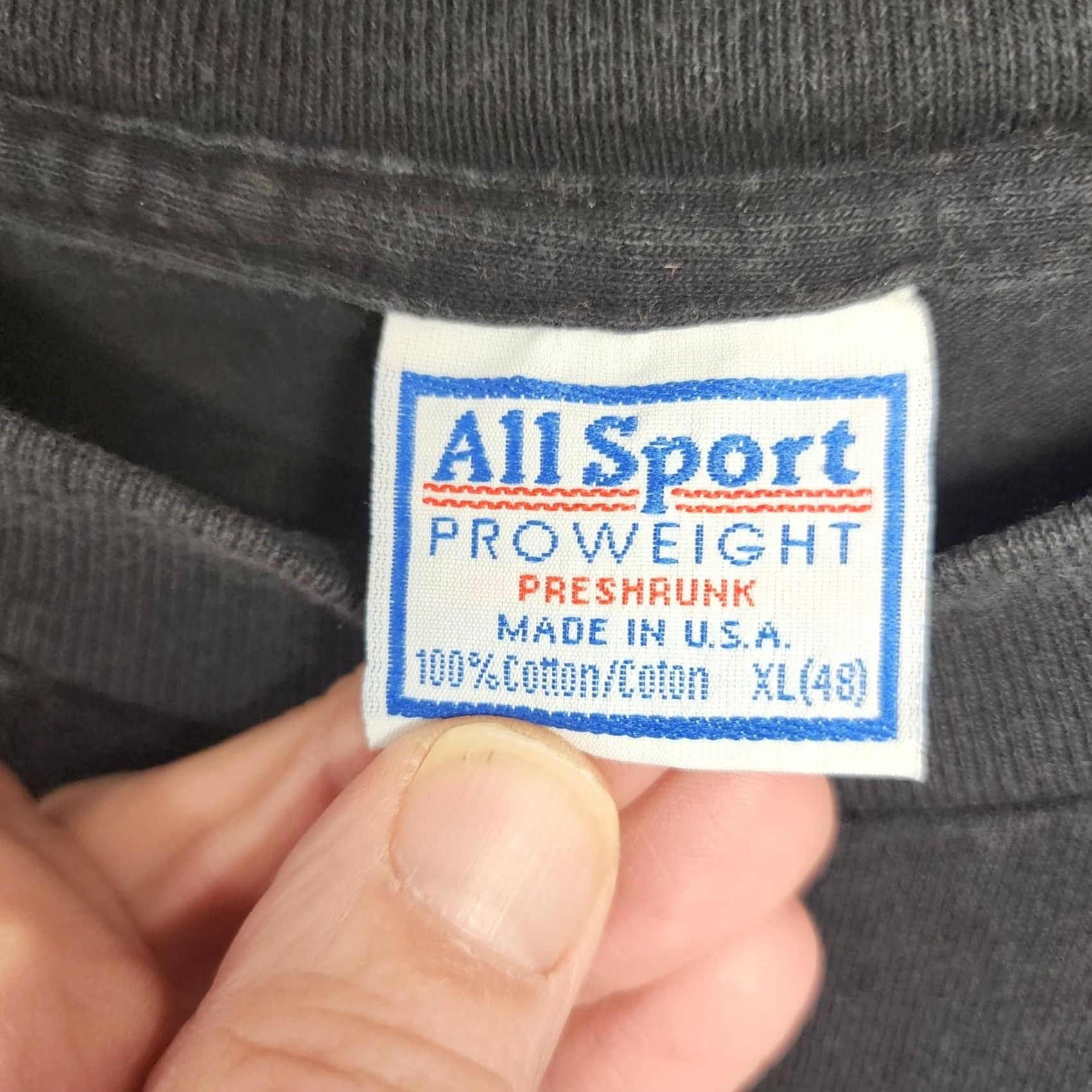 Vintage VINTAGE All Sport T Shirt Mens XL Black Short Sleeve Crew Neck Single Stitch Size US XL / EU 56 / 4 - 3 Thumbnail