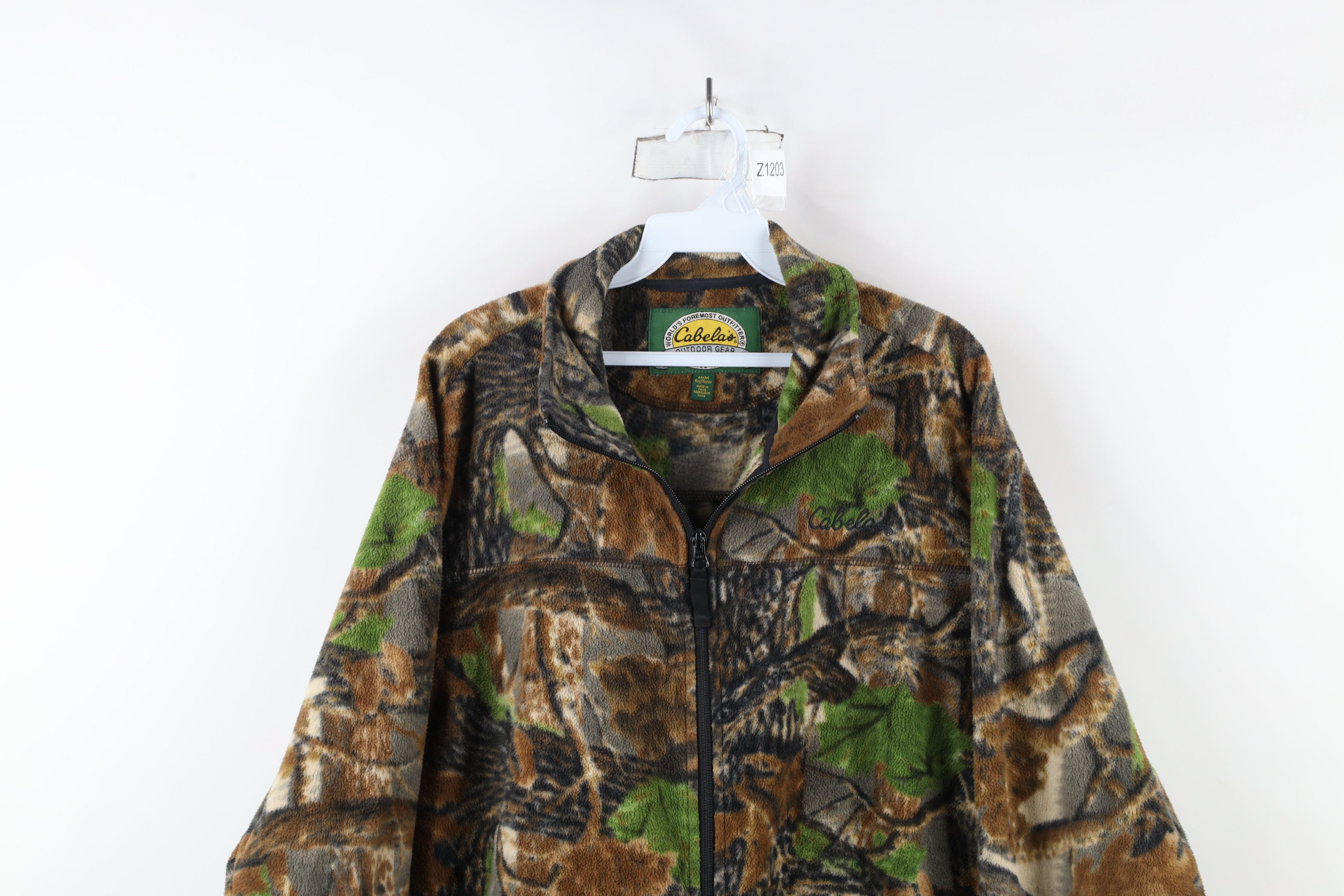 Cabelas × Vintage Vintage 90s Cabelas Spell Camouflage Full Zip Fleece Jacket Size US M / EU 48-50 / 2 - 2 Thumbnail