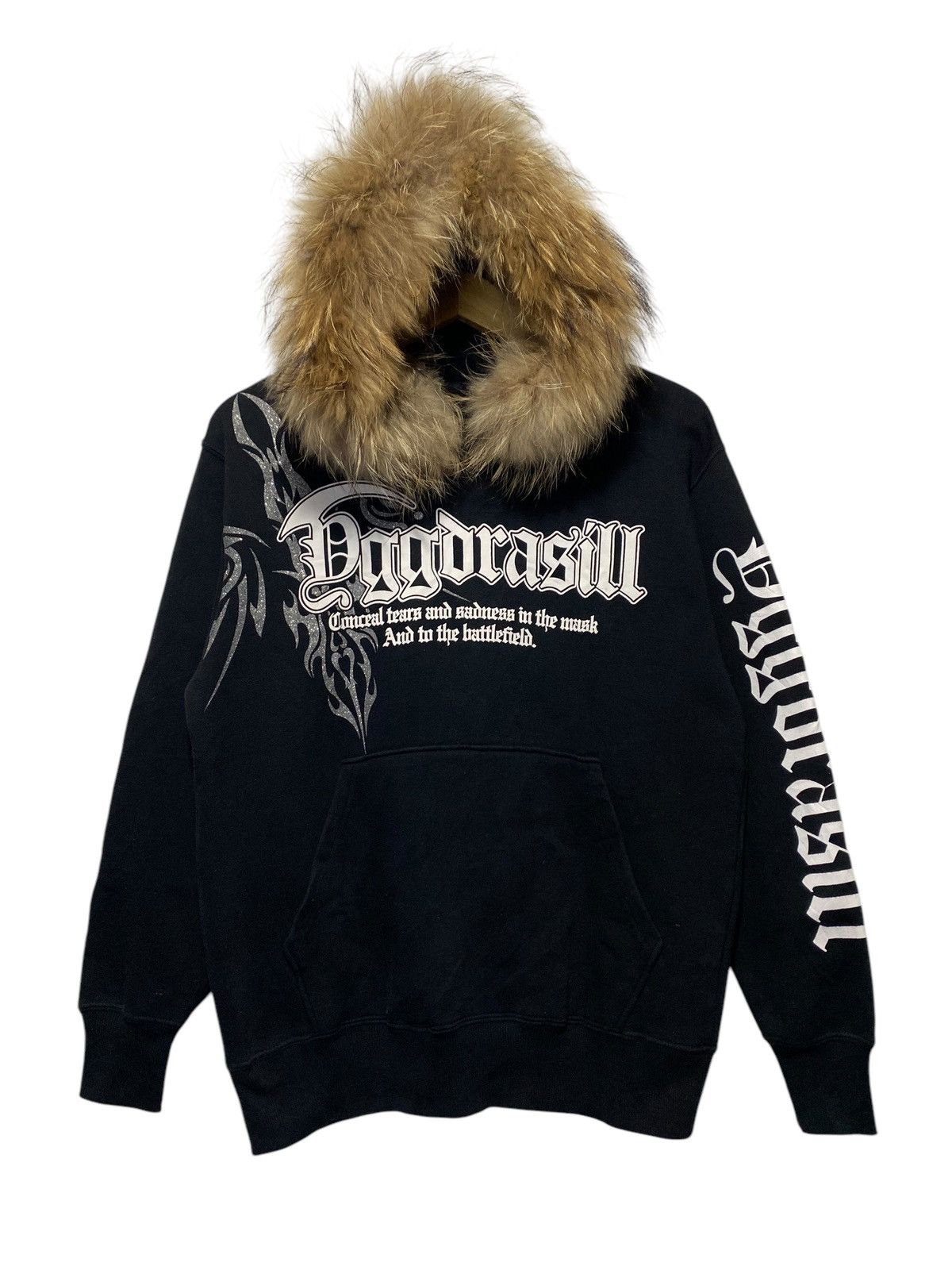 Japanese Brand Japanese Beaumere tribal poem punk Fur Hoodie Size US M / EU 48-50 / 2 - 2 Thumbnail