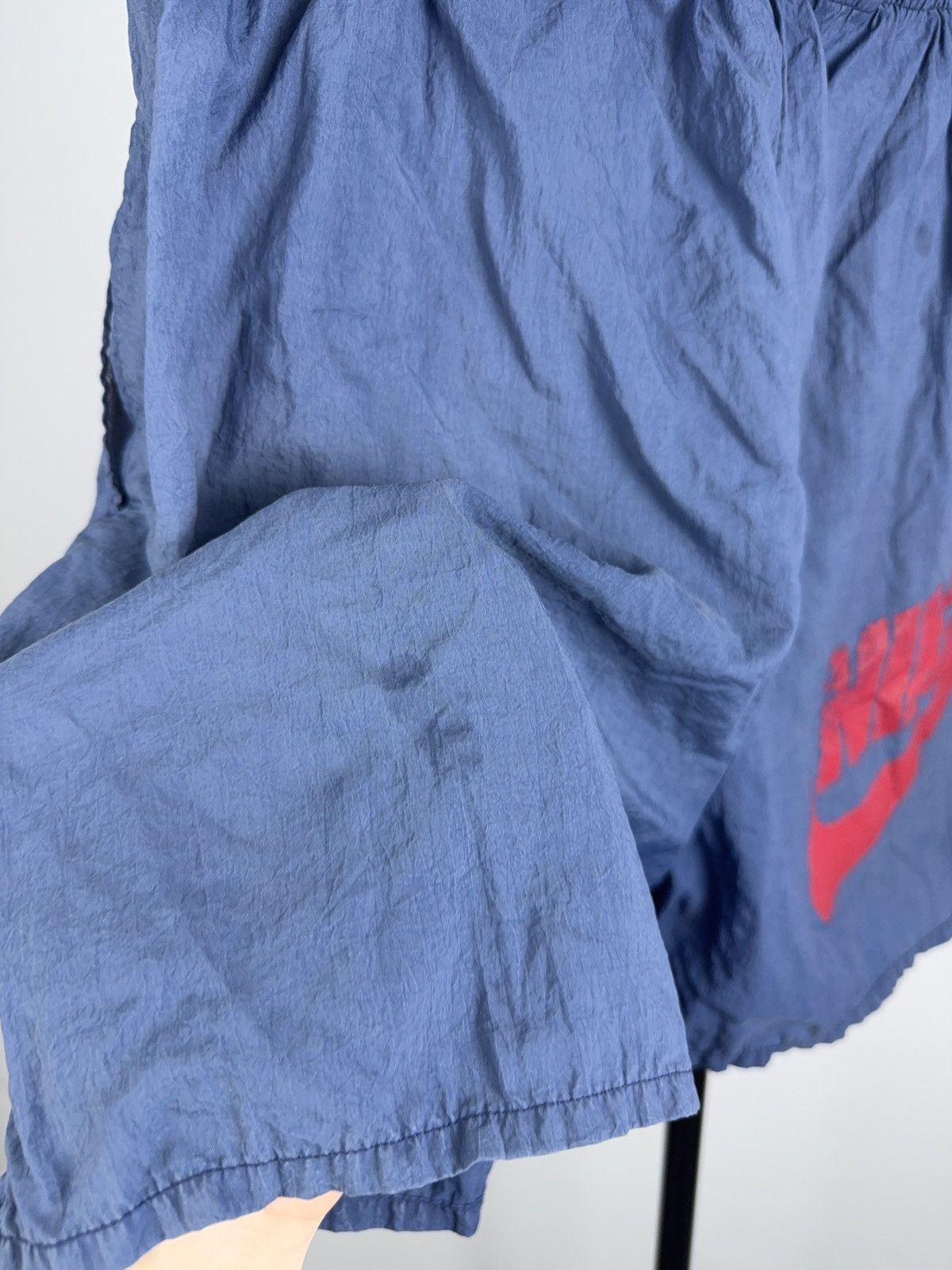 Nike 80s Retro Vintage Nike Swim Shorts Faded Blue Big Logo Y2K L Size US 35 - 14 Thumbnail
