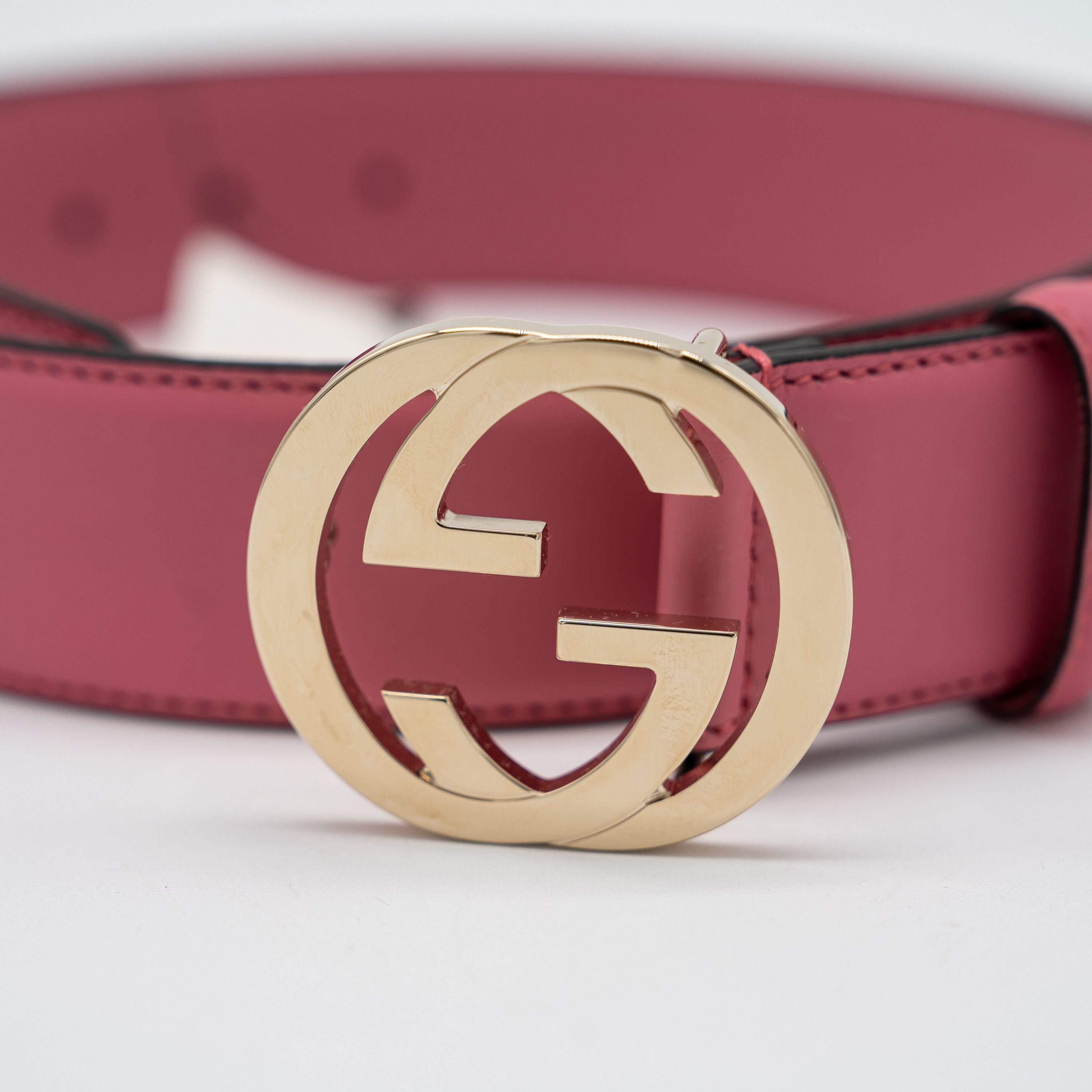 Gucci 90 Gucci Blondie Belt Pink GG Gold Buckle Leather Size ONE SIZE - 2 Thumbnail