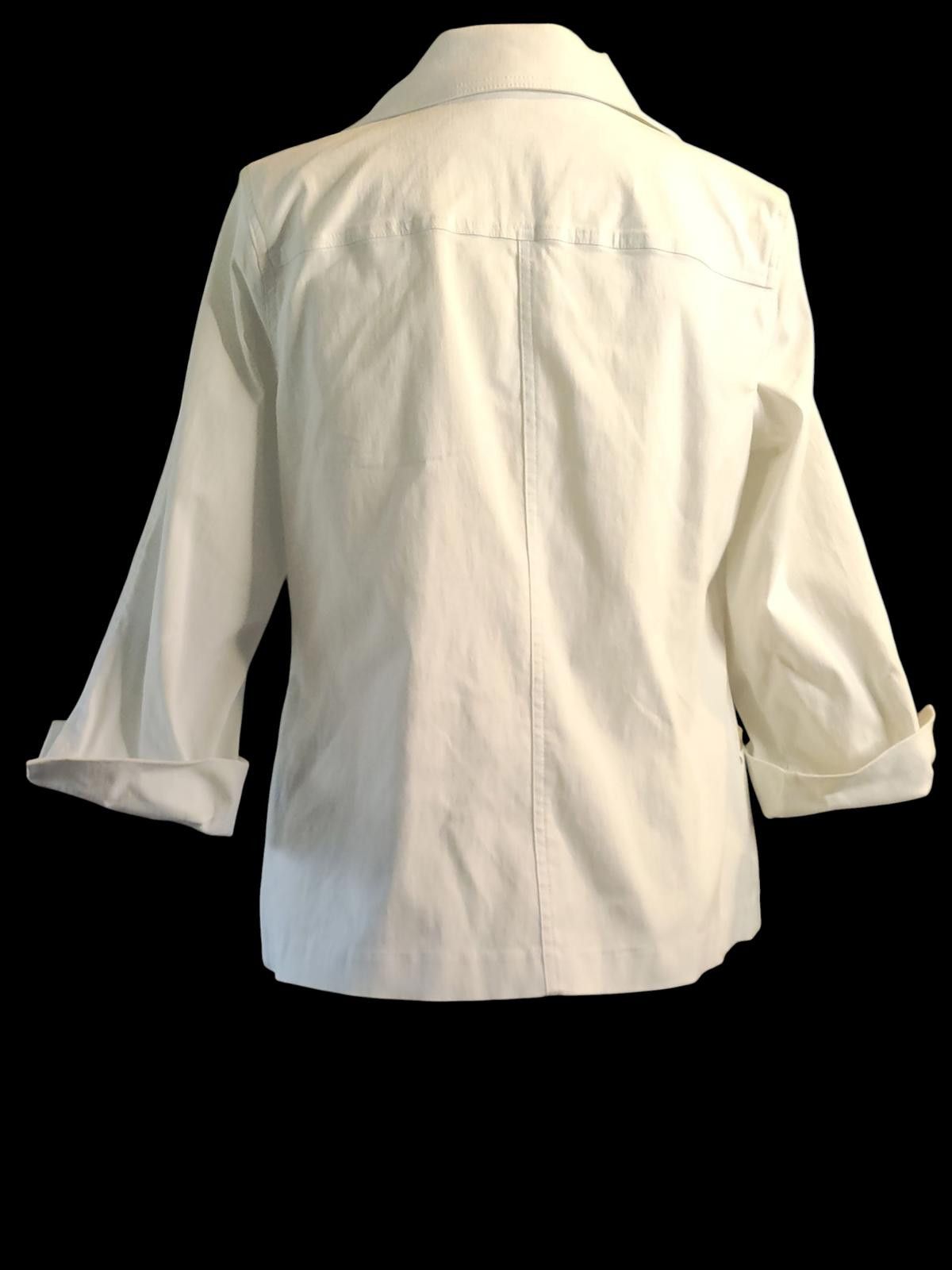 Other JM Collection White Women's Utility Jacket wFull Zip/Pockets Size L / US 10 / IT 46 - 6 Thumbnail