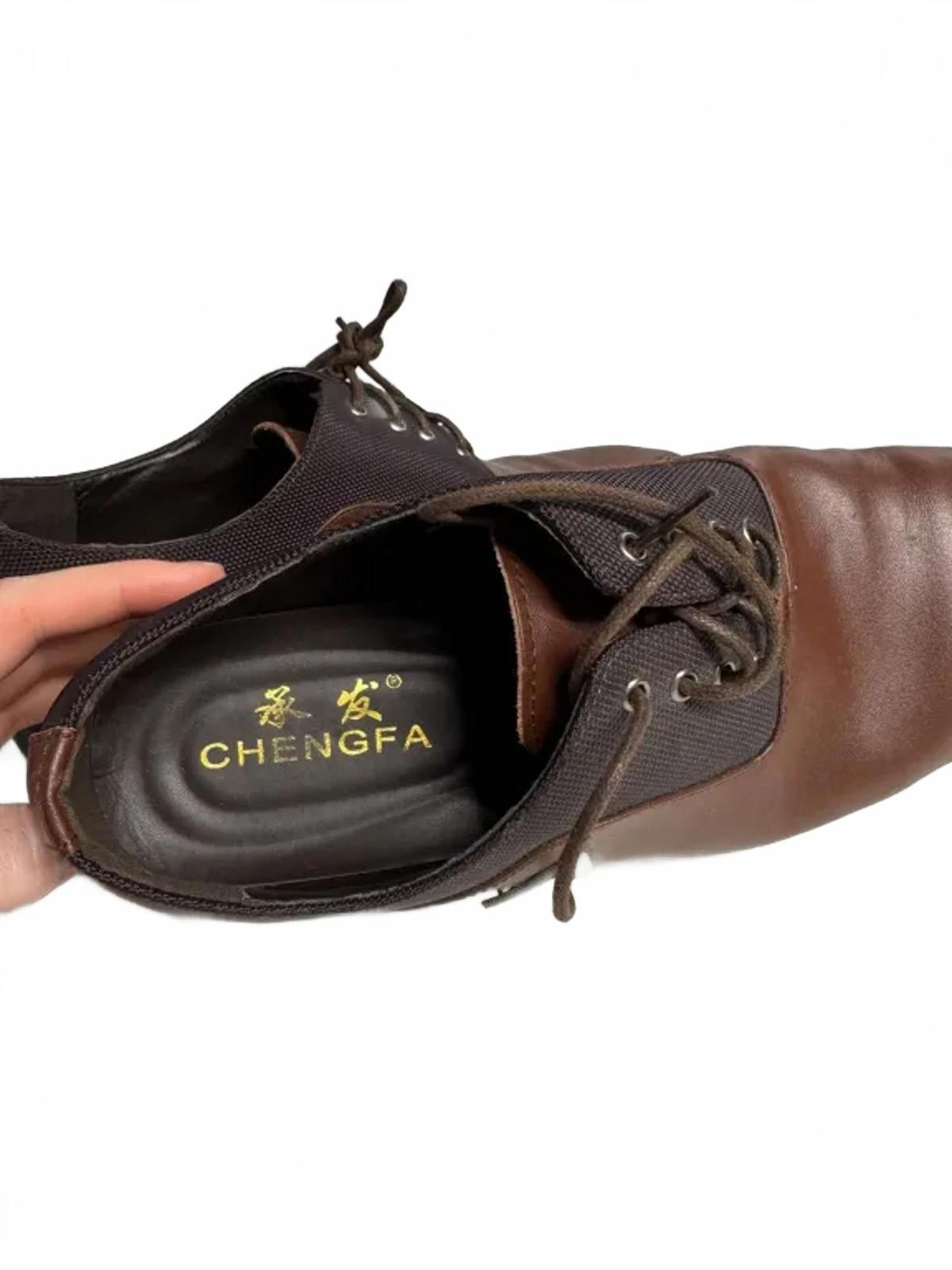 Designer Chengfa Stylish Brown Leather Shoes Size US 10 / EU 43 - 4 Thumbnail