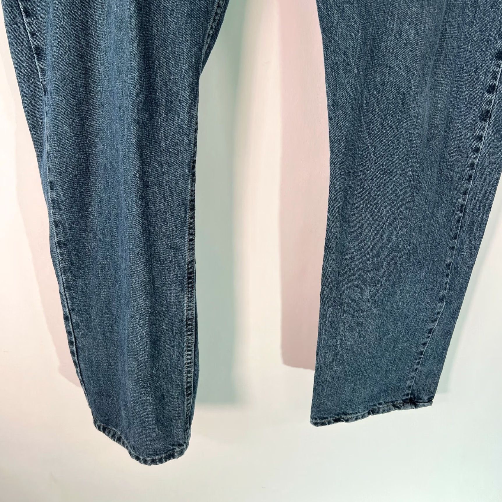Wrangler Wrangler Jeans Mens Straight Denim 40 Regular Blue 40X30 Straight Fit Mid Rise 5-Pocket Belt Loops Zipper Button Fashion Brand Wrangler Size US 40 / EU 56 - 5 Thumbnail