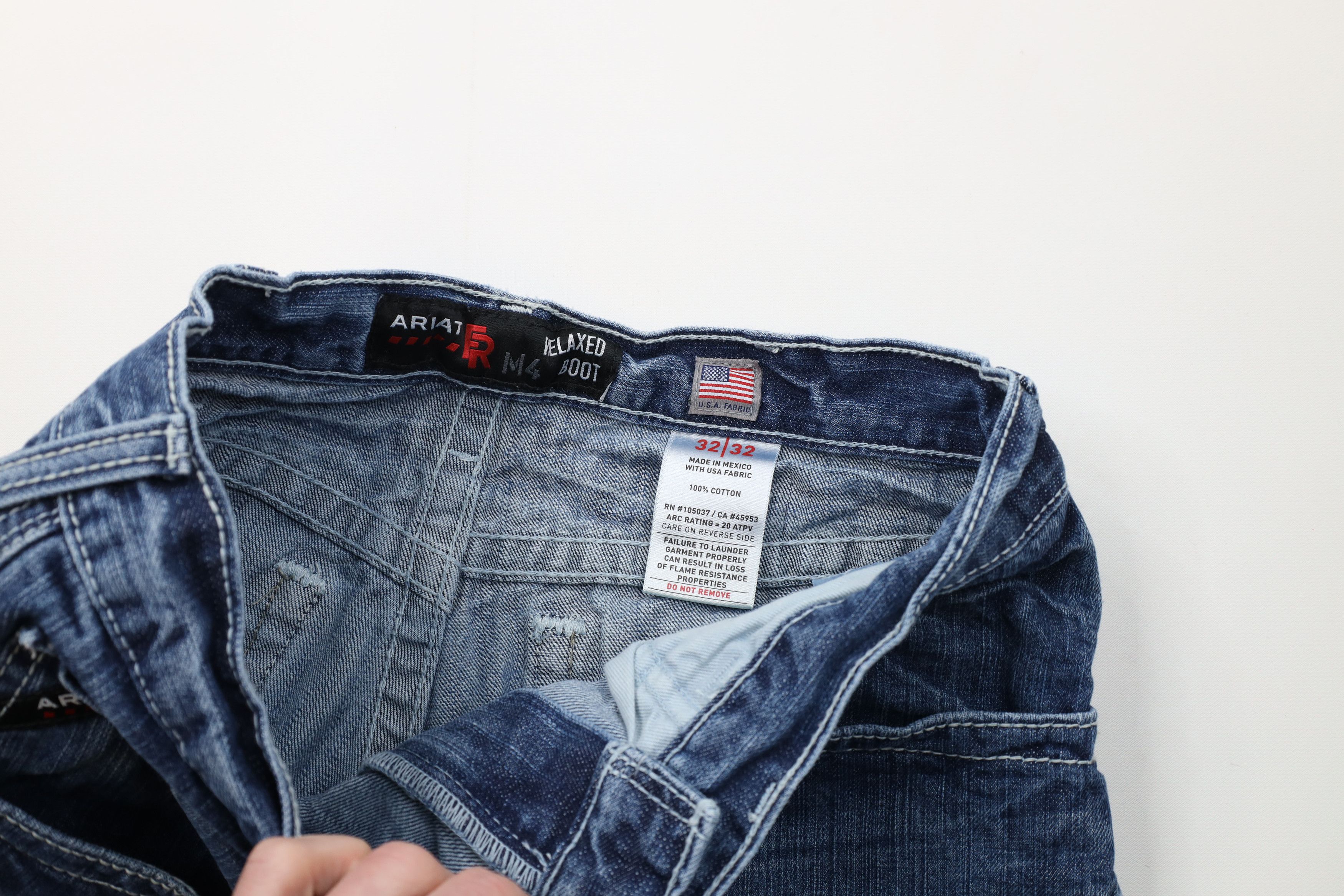 Ariat Ariat FR M4 Relaxed Fit Bootcut Denim Jeans Blue Workwear Size US 32 / EU 48 - 11 Thumbnail