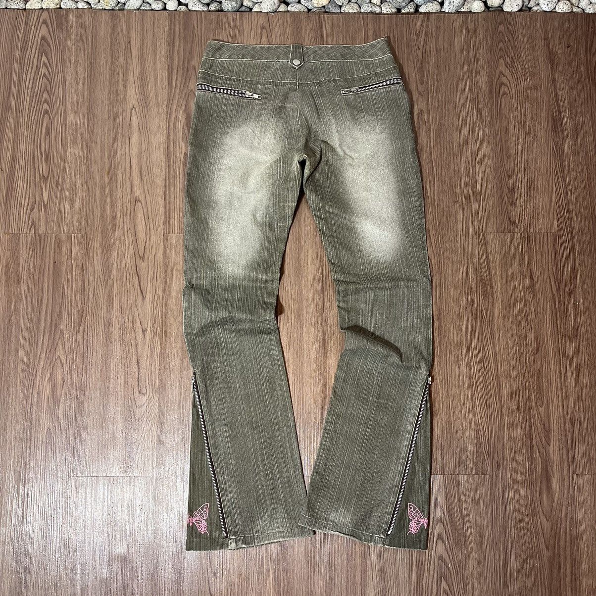 Tornado Mart Pink Tornado Multizipper Butterfly Flare Low-rise Jean Size US 30 / EU 46 - 2 Thumbnail