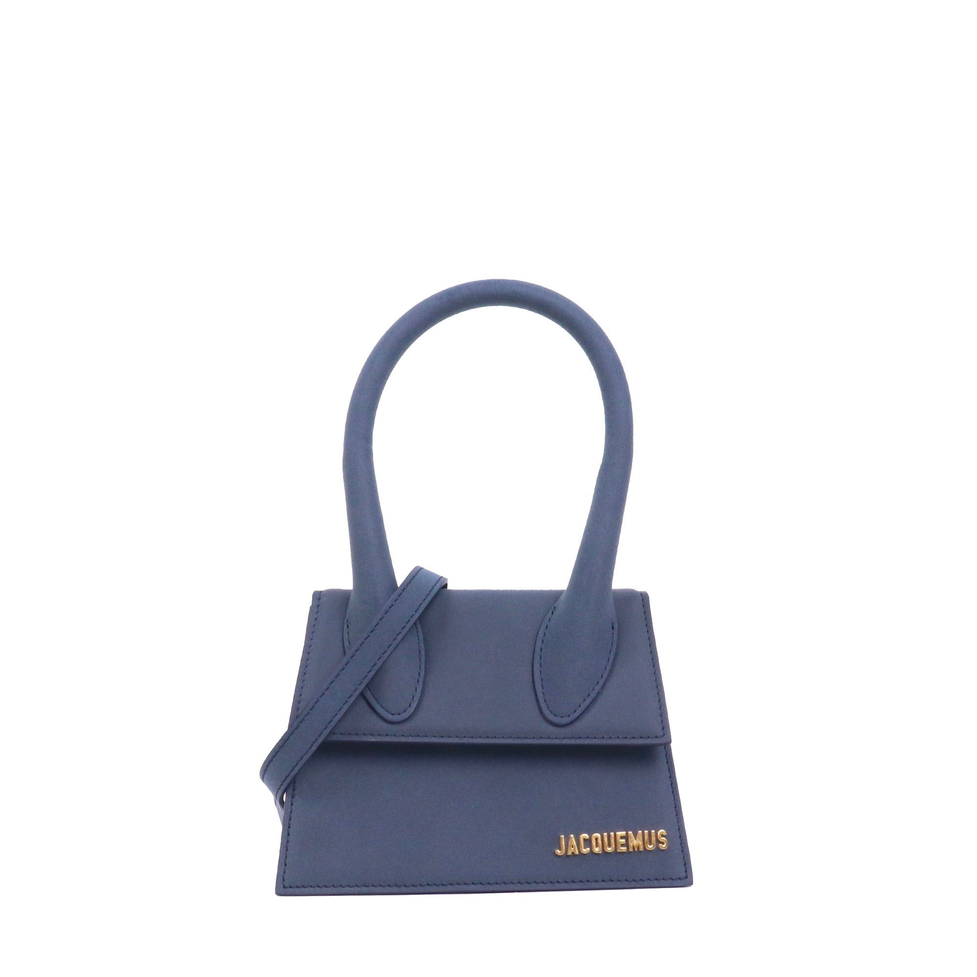 Jacquemus JACQUEMUS - Jacquemus Medium Chiquito shoulder bag in dark navy blue gummed leather Size ONE SIZE - 1 Thumbnail