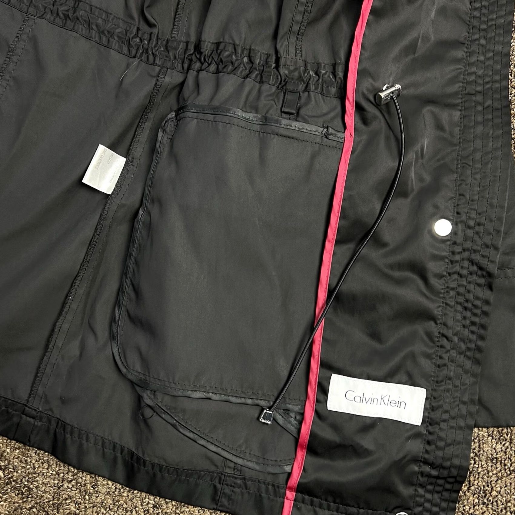 Calvin Klein Calvin Klein Windbreaker Jacket Women Hooded Black Medium Rain Stylish Rain Windbreaker Jacket Adult Womens M Black Logo Zipper Tasseled Size M / US 6-8 / IT 42-44 - 5 Thumbnail