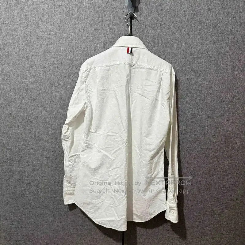 Thom Browne Thom Browne White Cotton Embroidered Logo Shirt . Size US M / EU 48-50 / 2 - 2 Thumbnail
