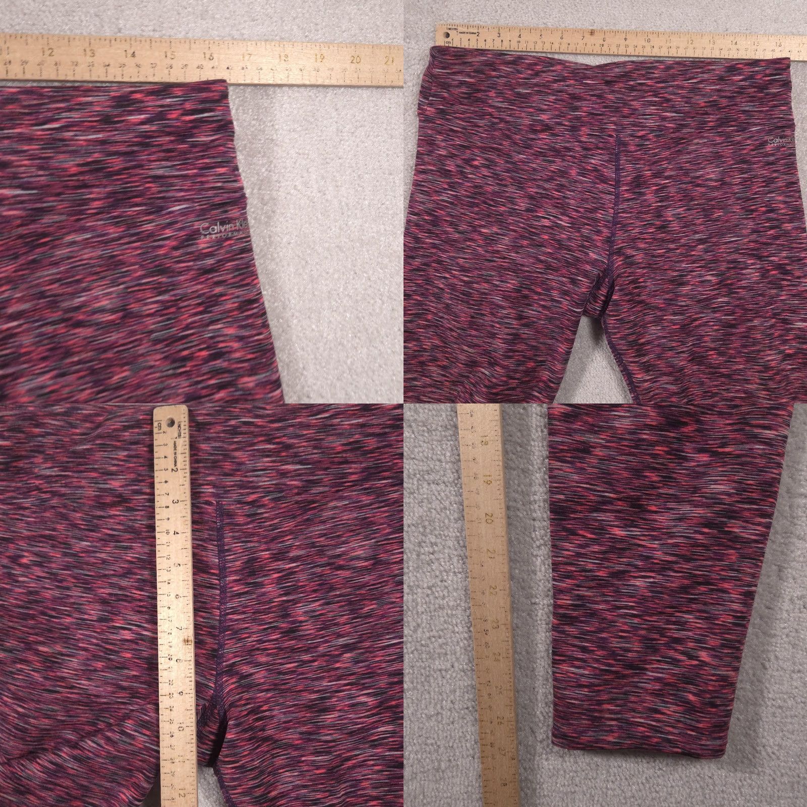 Calvin Klein Calvin Klein Performance Leggings Womens XL Purple Thermal Ankle Quick Dry Size 40" / US 18 - 8 Thumbnail