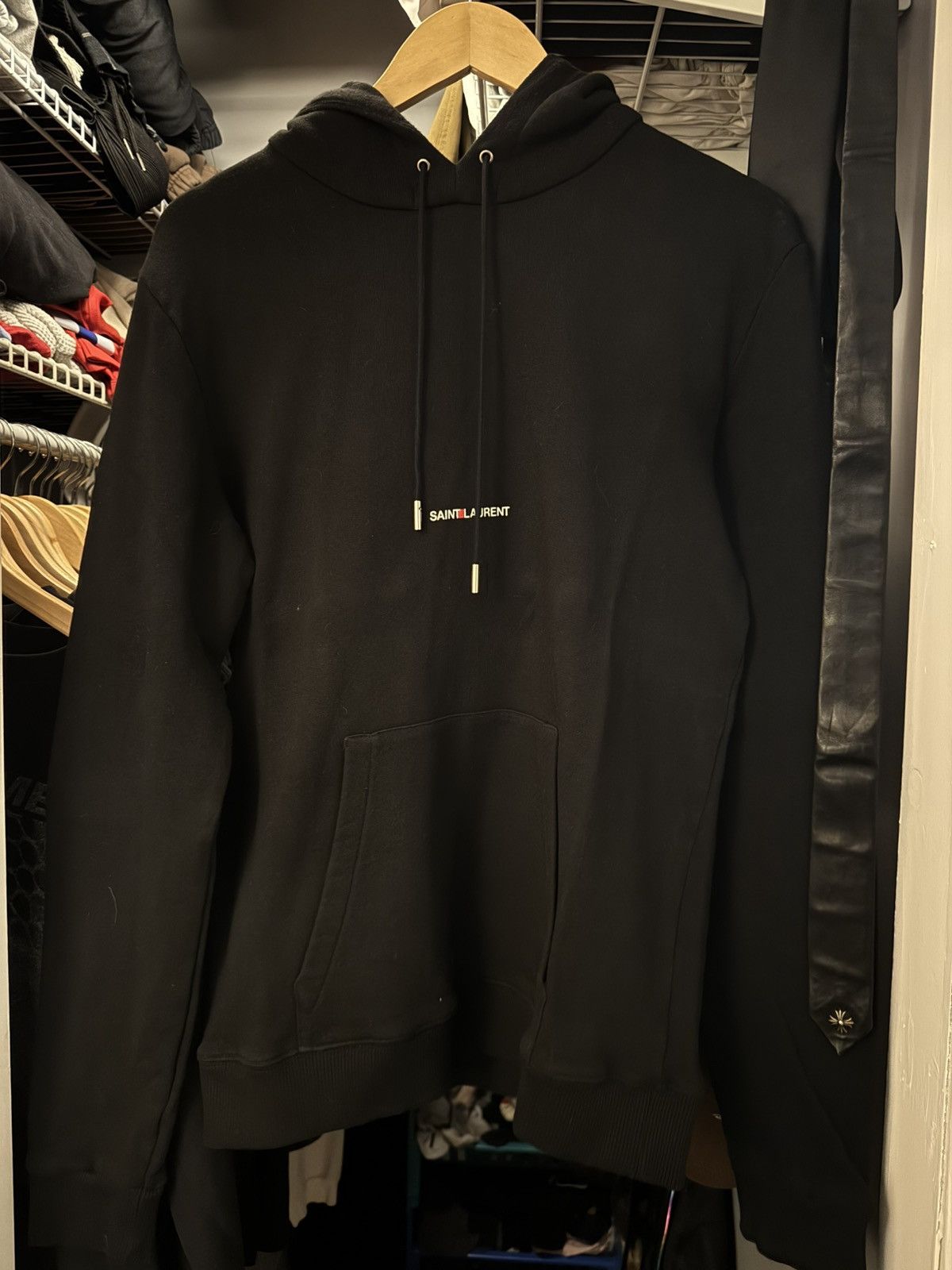 Saint Laurent Paris Saint Laurent Black Logo Hoodie Size US M / EU 48-50 / 2 - 2 Thumbnail