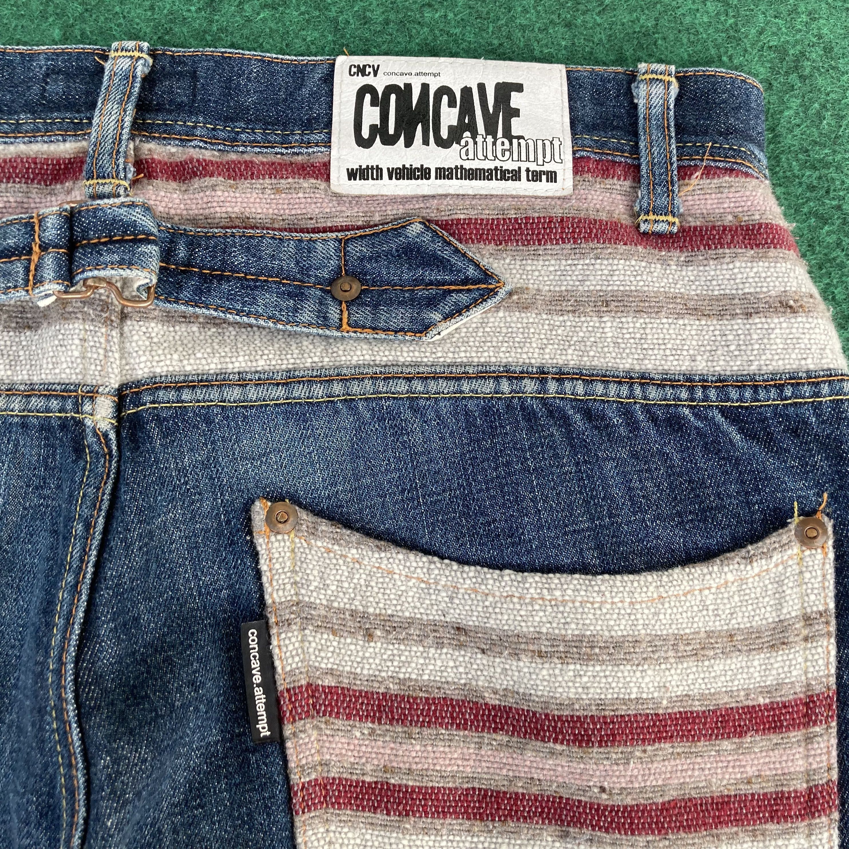 Japanese Brand Vtg Cav Concave Attempt Empt Japan Denim Zipper Jeans Size US 31 - 8 Thumbnail