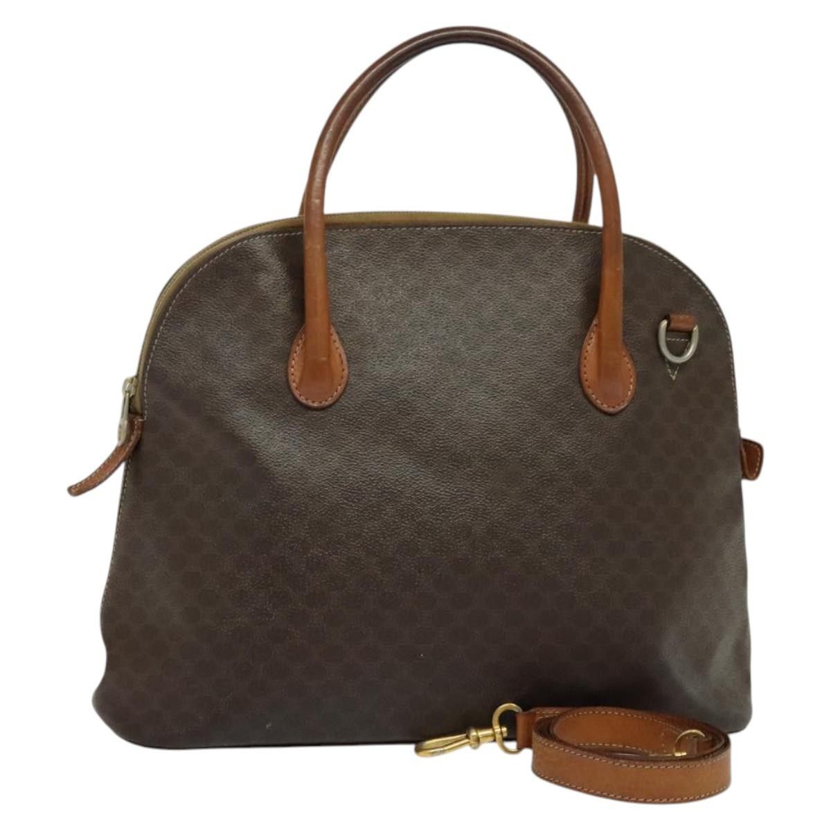 Celine CELINE Macadam Canvas Hand Bag Pvc Leather Brown Gold Size ONE SIZE - 1 Thumbnail