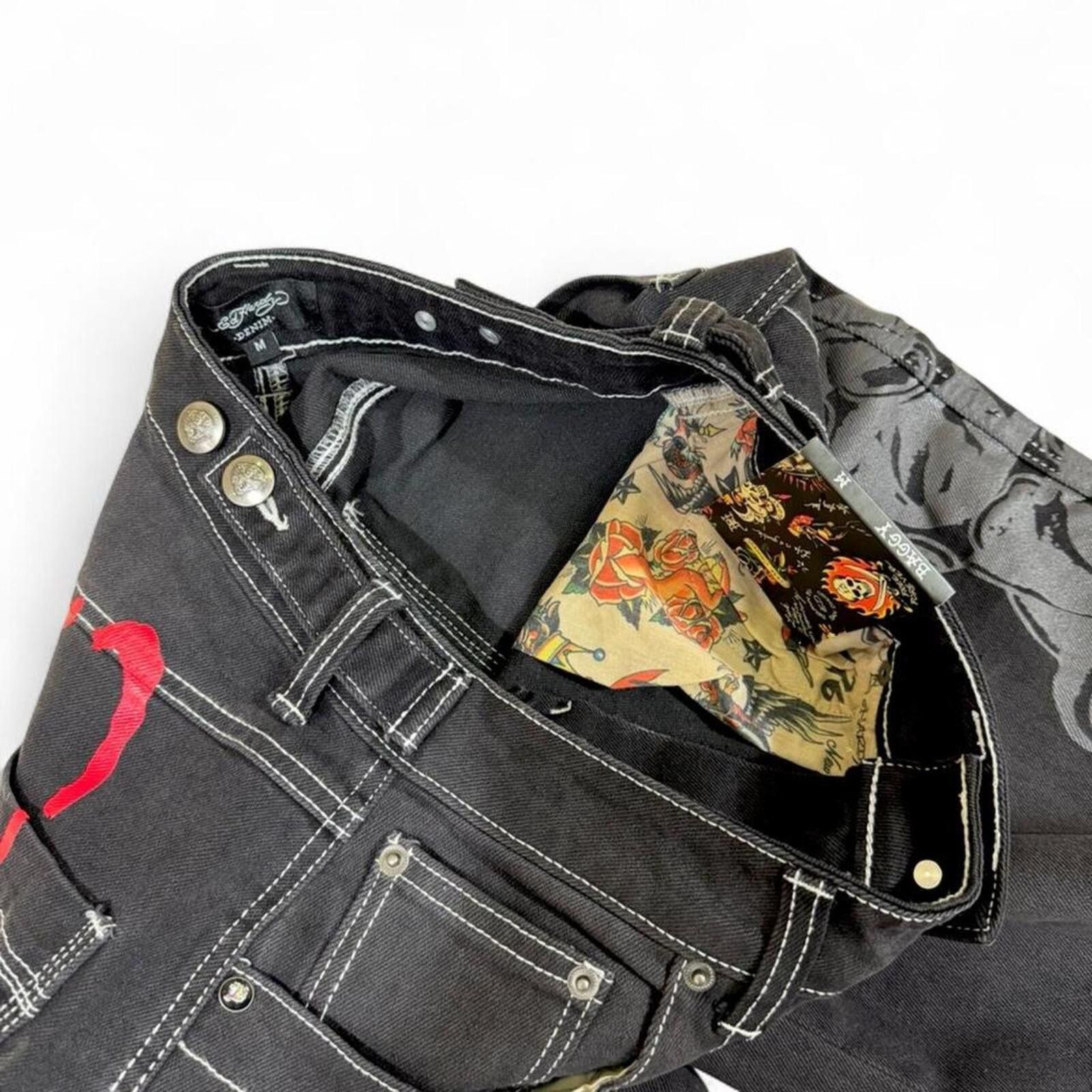 Ed Hardy Ed Hardy black denim shorts Size 29" - 8 Thumbnail