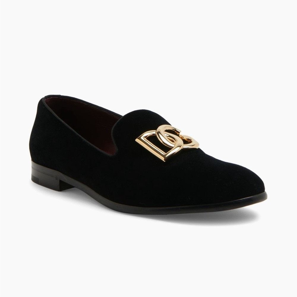 Dolce & Gabbana Dolce & Gabbana Leonardo Velvet Smoking Loafers Shoes Black Size US 6 / EU 39 - 1 Thumbnail