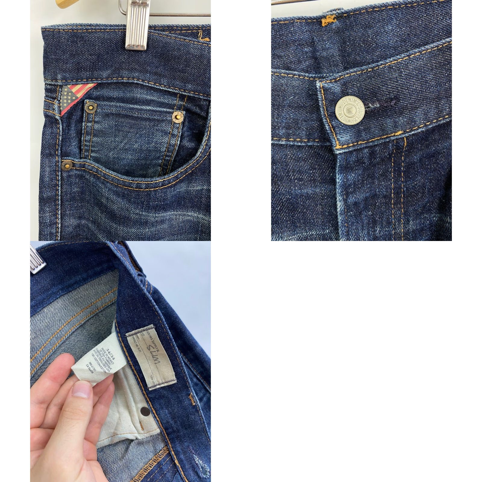 Vintage VINTAGE Denim & Supply Ralph Lauren Jeans rrl style Slim Straight Men 34/34 Blue 34x34 Mens Jeans Size US 34 / EU 50 - 8 Thumbnail