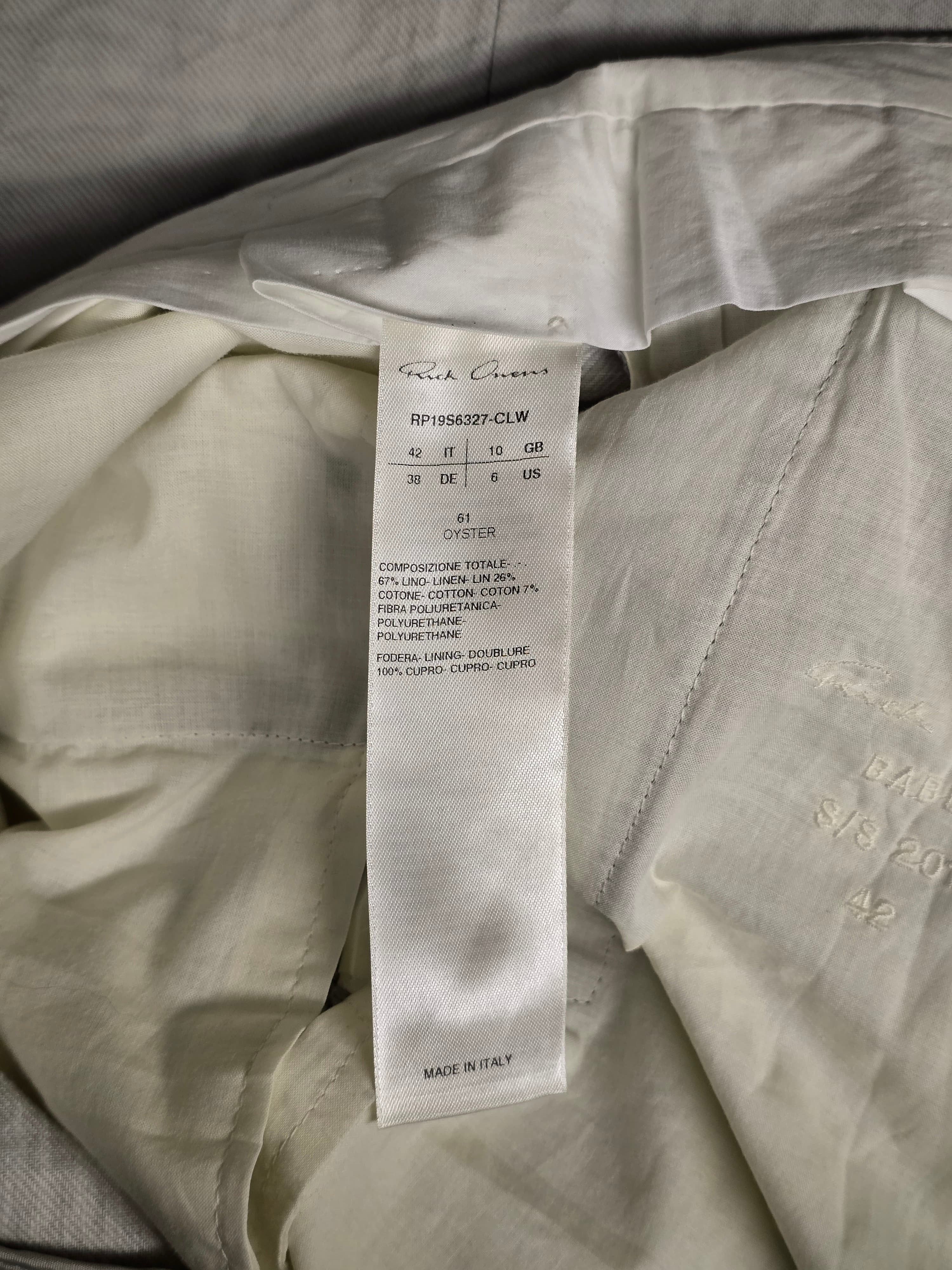 Rick Owens Rick Owens SS19 "BABEL" OYSTER Coated 'Bolans' Crop Pants Size US 36 / EU 52 - 9 Thumbnail