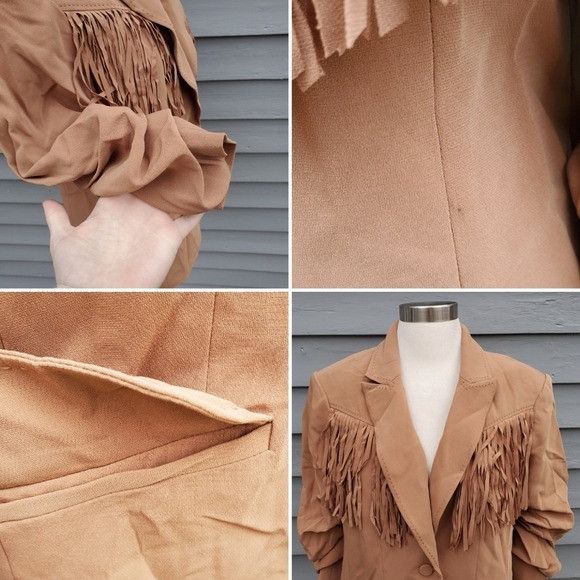 Cinq a Sept × Designer Cinq a Sept 5 à 7 Dani Cinnamon Tan Fringe Western Blazer 4 Size S / US 4 / IT 40 - 5 Thumbnail