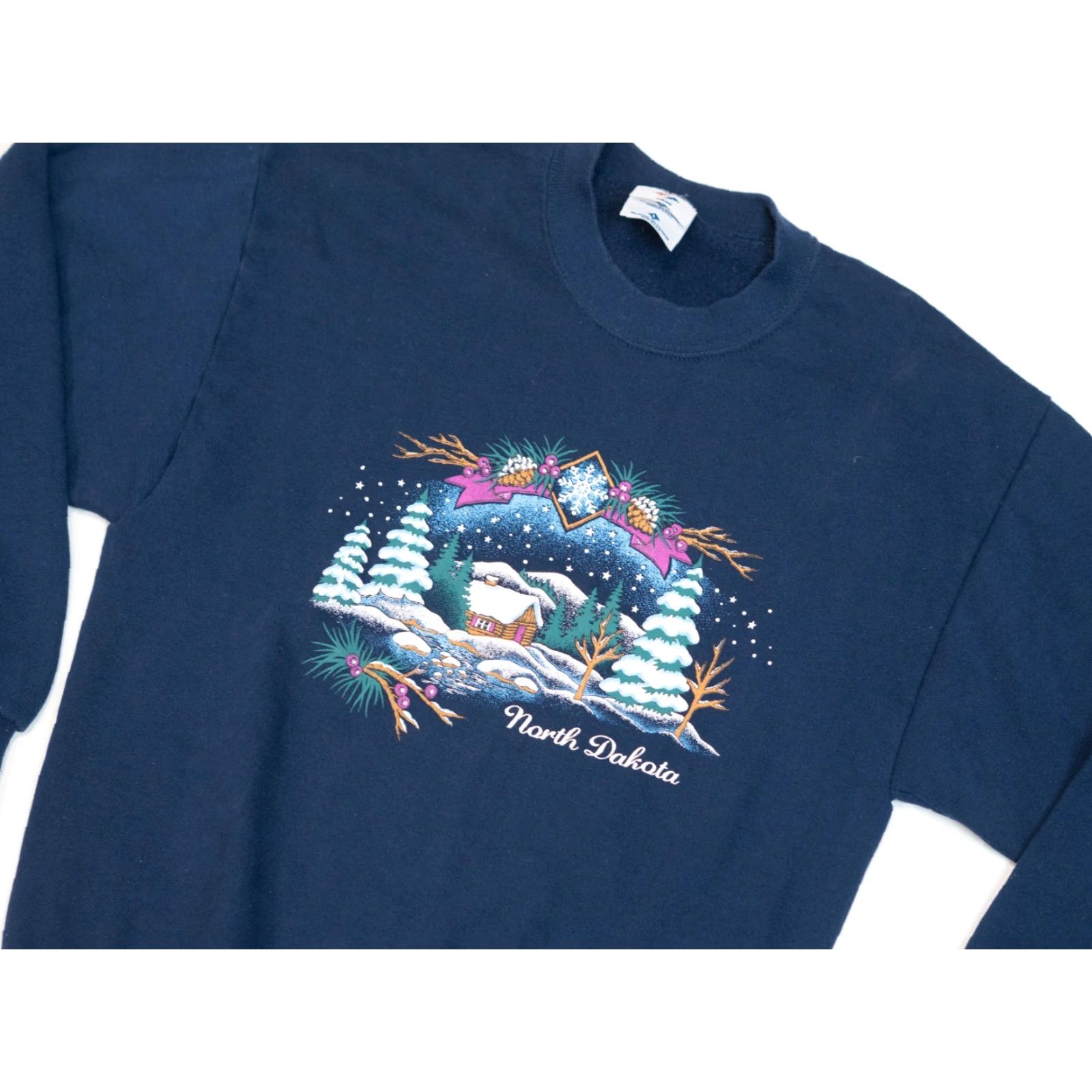 Jerzees VINTAGE Jerzees North Dakota Sweatshirt Men L Crewneck Blue 90s Christmas Outdoor Logo USA VTG Santa Size US L / EU 52-54 / 3 - 3 Thumbnail