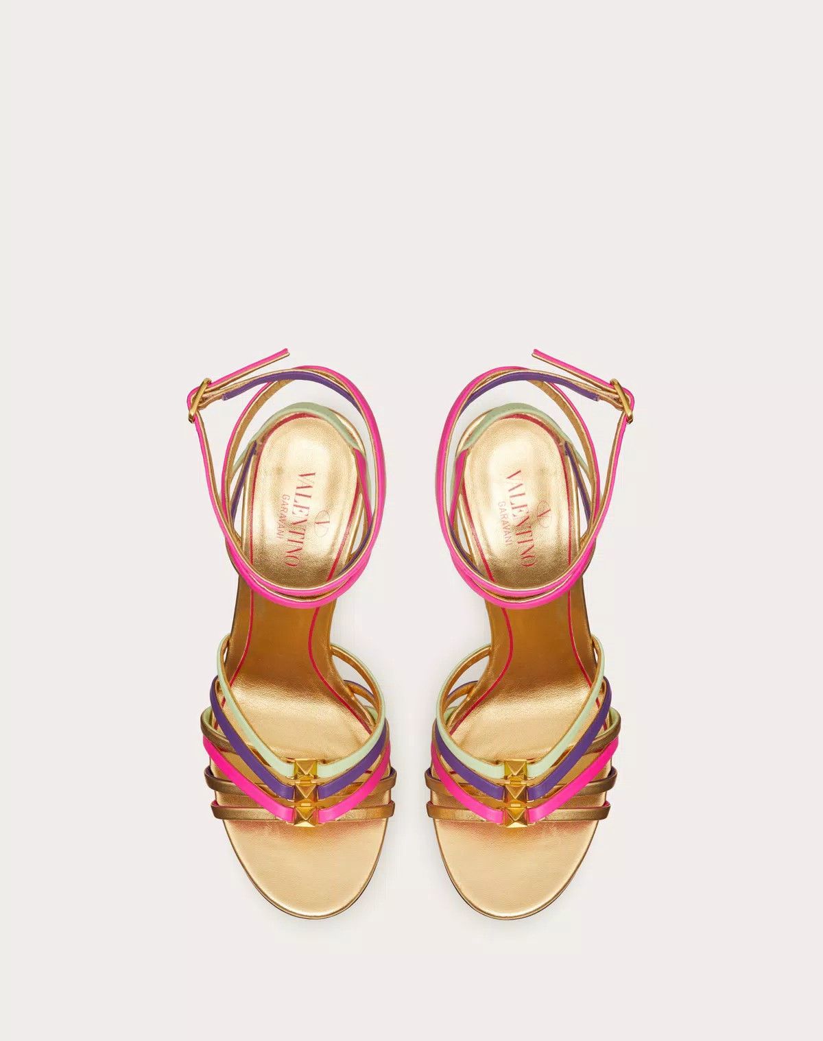 Valentino o1s1wg111125 Rockstud Strappy Sandal Nappa Leather 100mm Size US 10.5 / IT 40.5 - 4 Thumbnail
