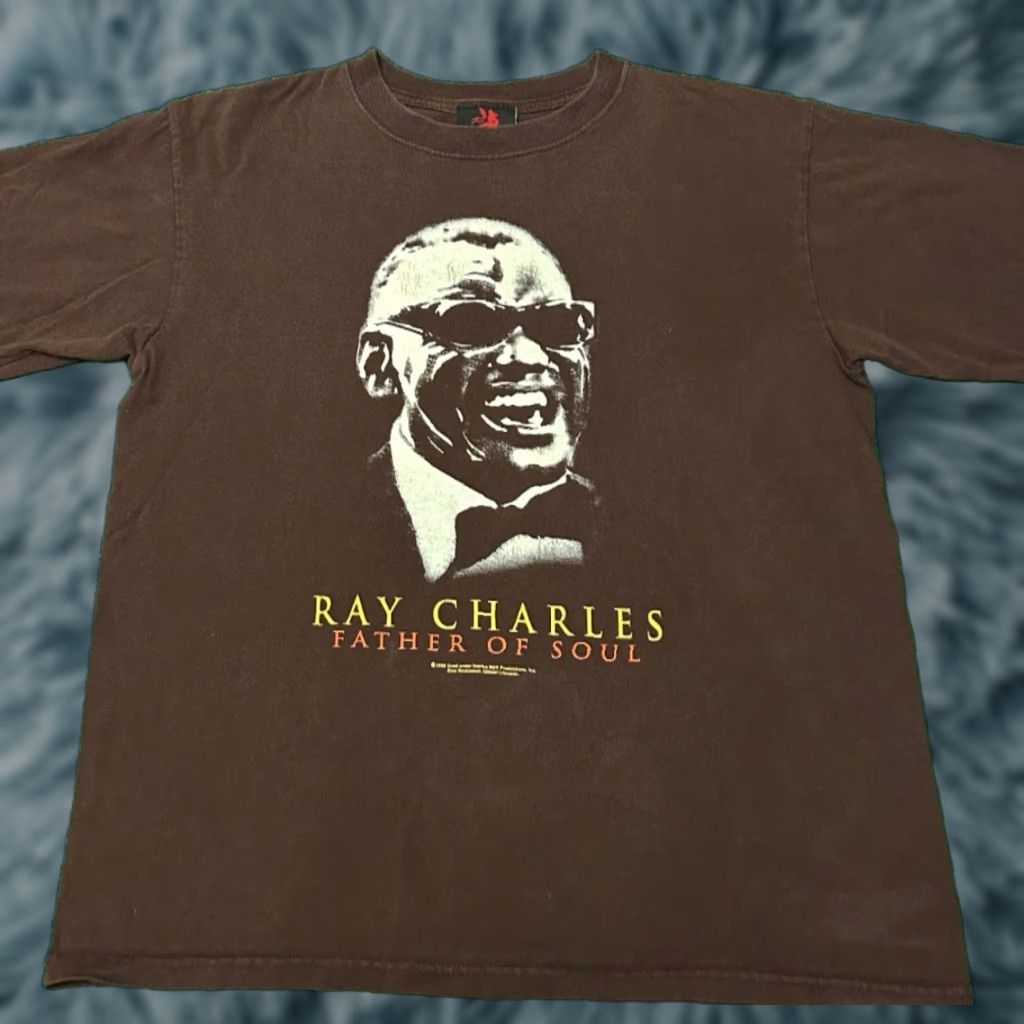 Vintage VINTAGE Ray Charles Father Of Soul 2005 VTG Shirt Mens Size M Brown Music 90s Tee Size US M / EU 48-50 / 2 - 1 Thumbnail