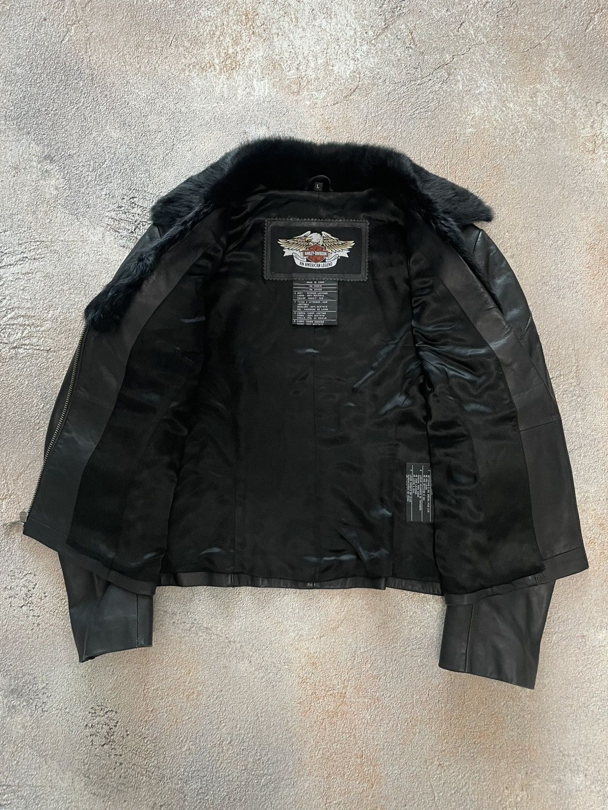 Harley Davidson Harley Davidson Black Leather Fur Collar Cropped Jacket Size L / US 10 / IT 46 - 7 Thumbnail