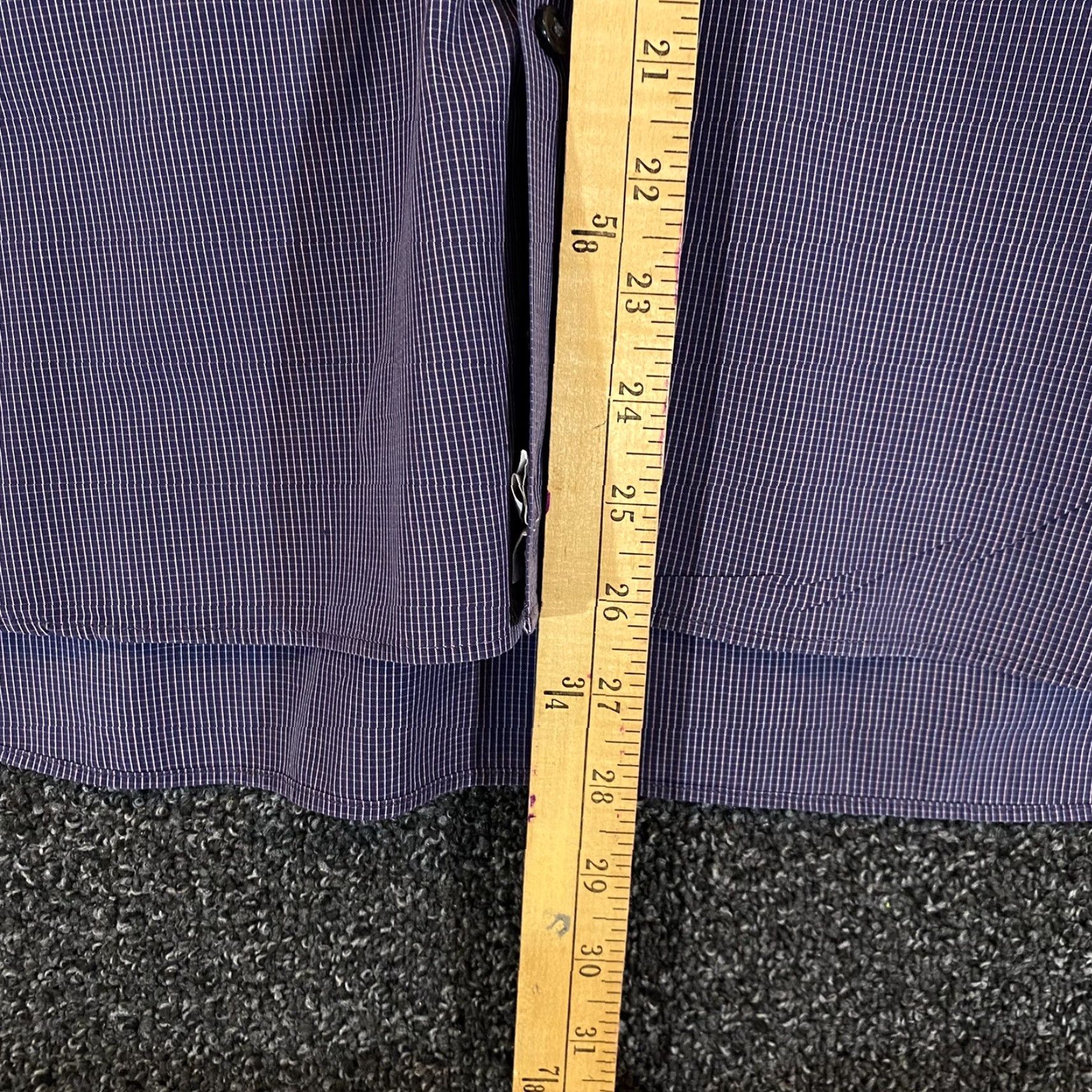 John Varvatos VINTAGE John Varvatos Dress Shirt Men Long Sleeve 16.5 Regular Fit Blue Red Plaid Slim Fit Mens Size 42R - 5 Thumbnail