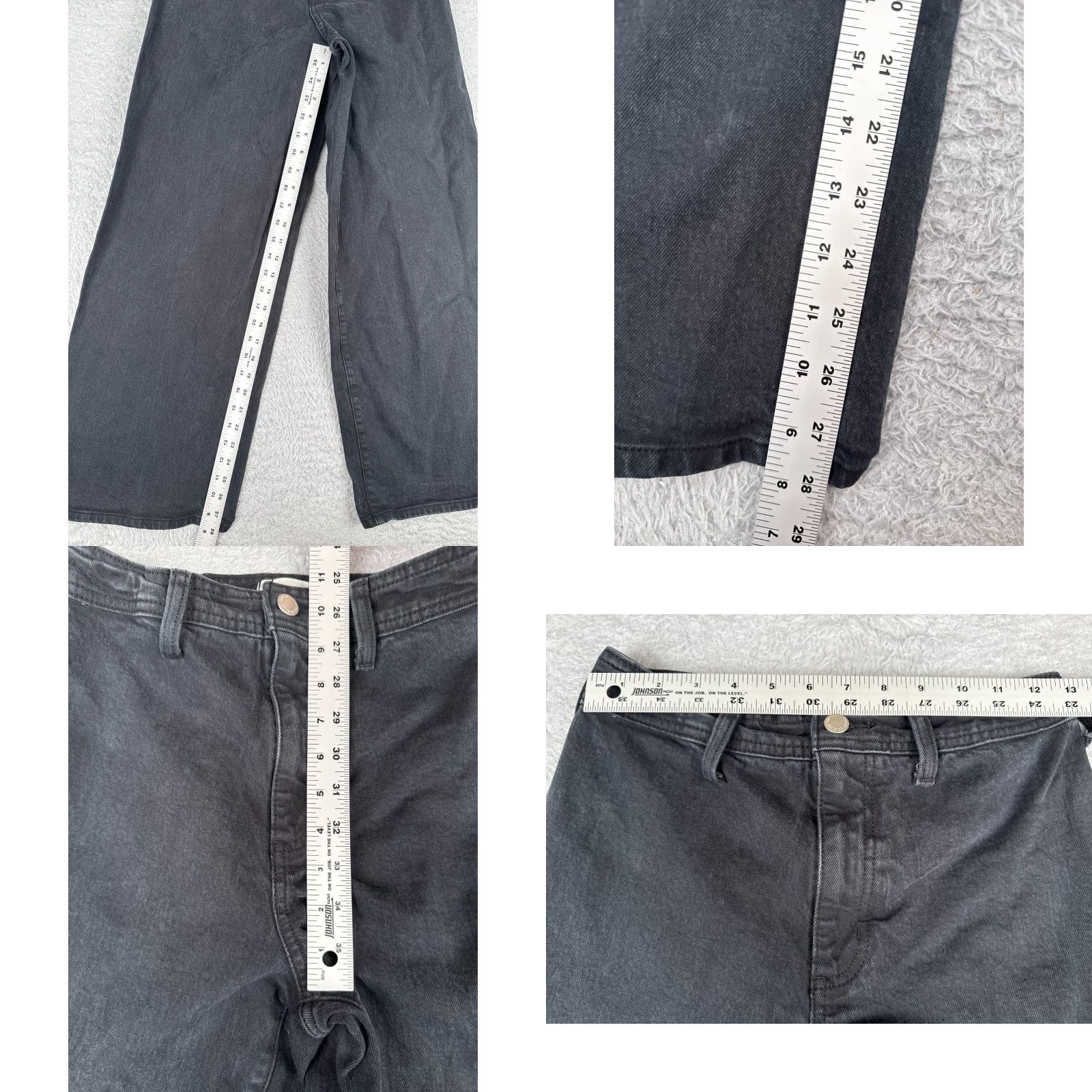 Vintage Universal Thread Jeans Women 4 Black Denim Wide Leg Ankle High Rise Cotton 26x28 Jeans Womens 26 28 Black 90s Vintage? Size 27" / US 4 / IT 40 - 8 Thumbnail