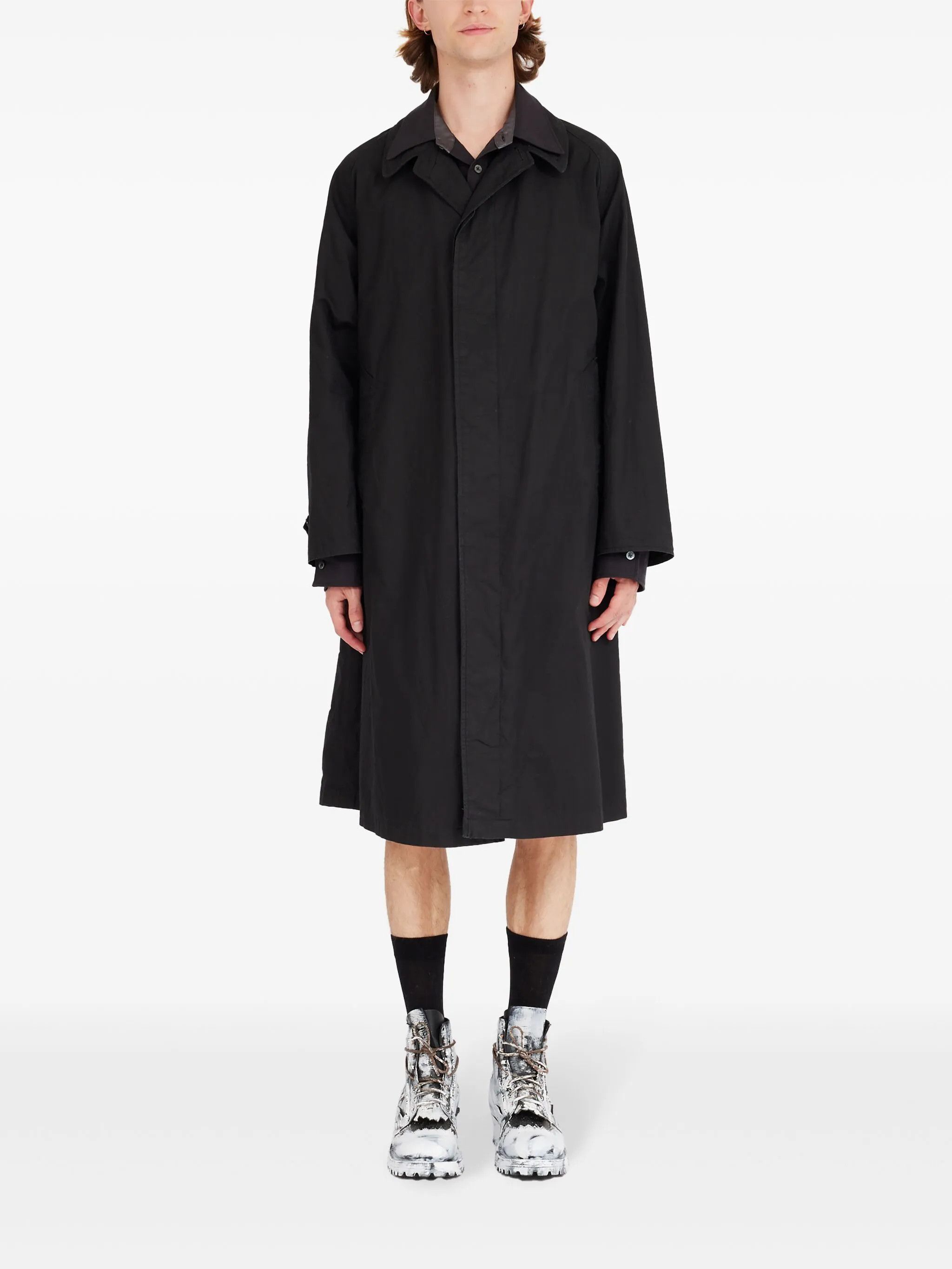 Maison Margiela o1w1db10226 Layered Trench Coat in Black Size US XL / EU 56 / 4 - 2 Thumbnail