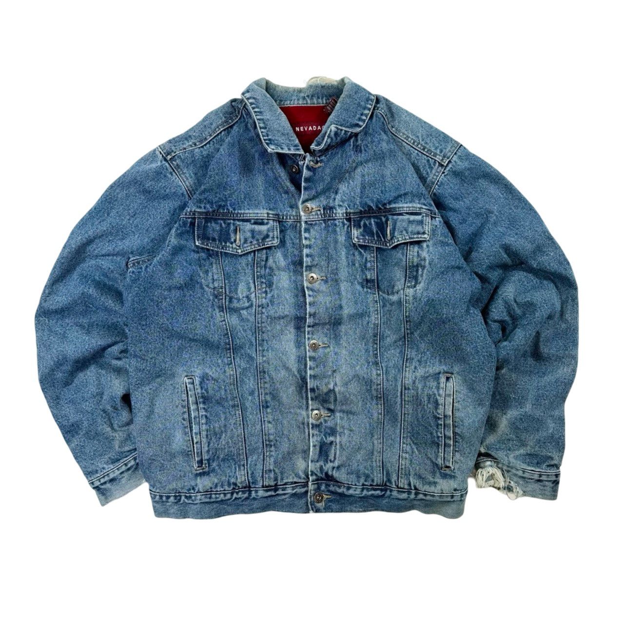 Vintage 90s Lined Nevada Red Denim Button Up Jacket